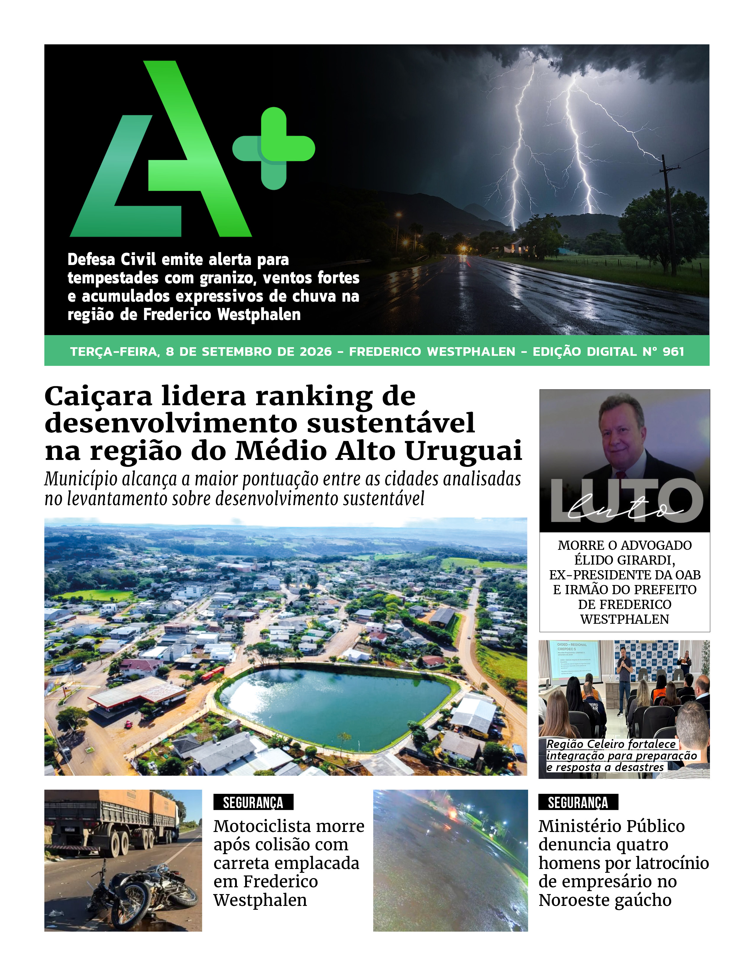 Capa LA+ Edição 962 – quarta-feira, 9 de setembro de 2026