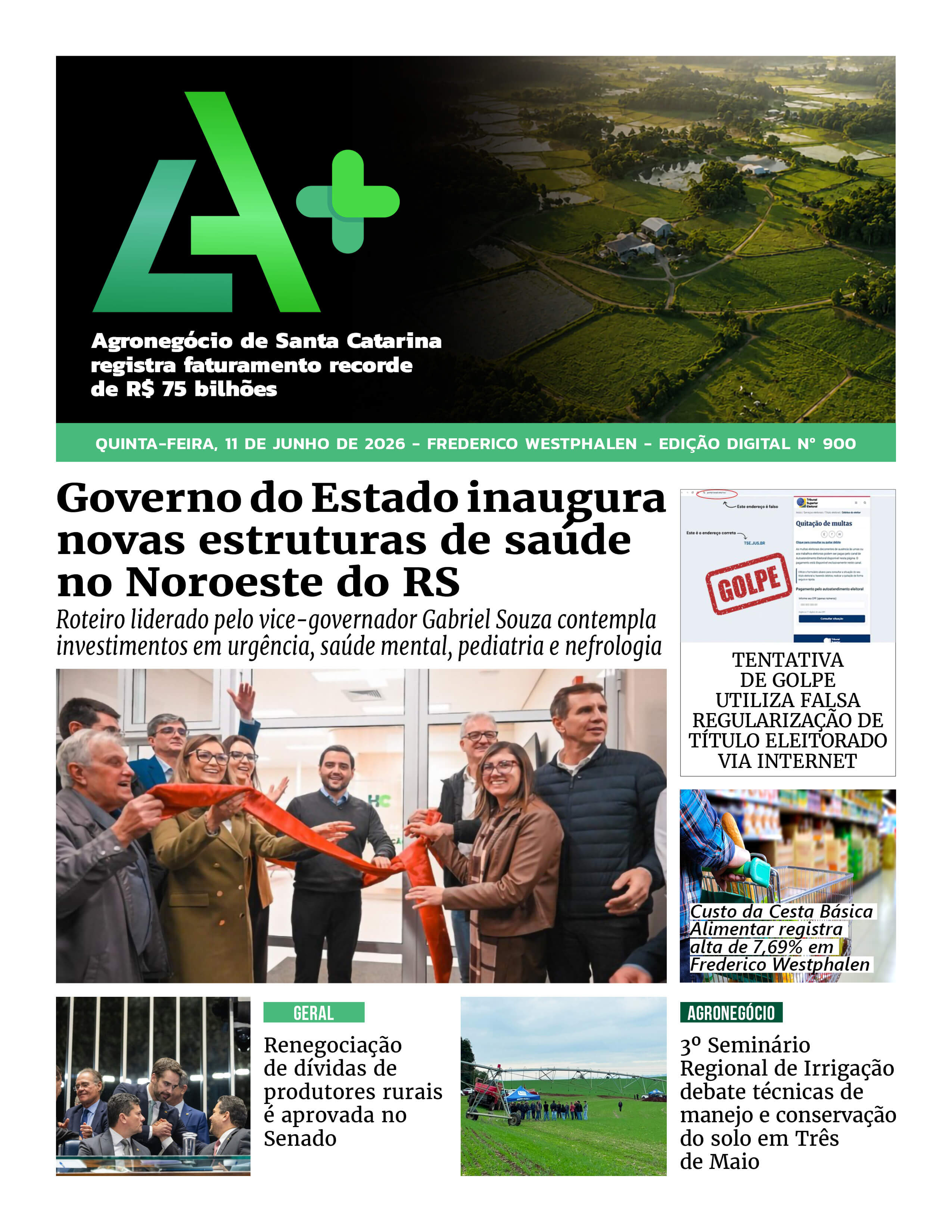 Capa LA+ Edição 900 – quinta-feira, 11 de junho de 2026