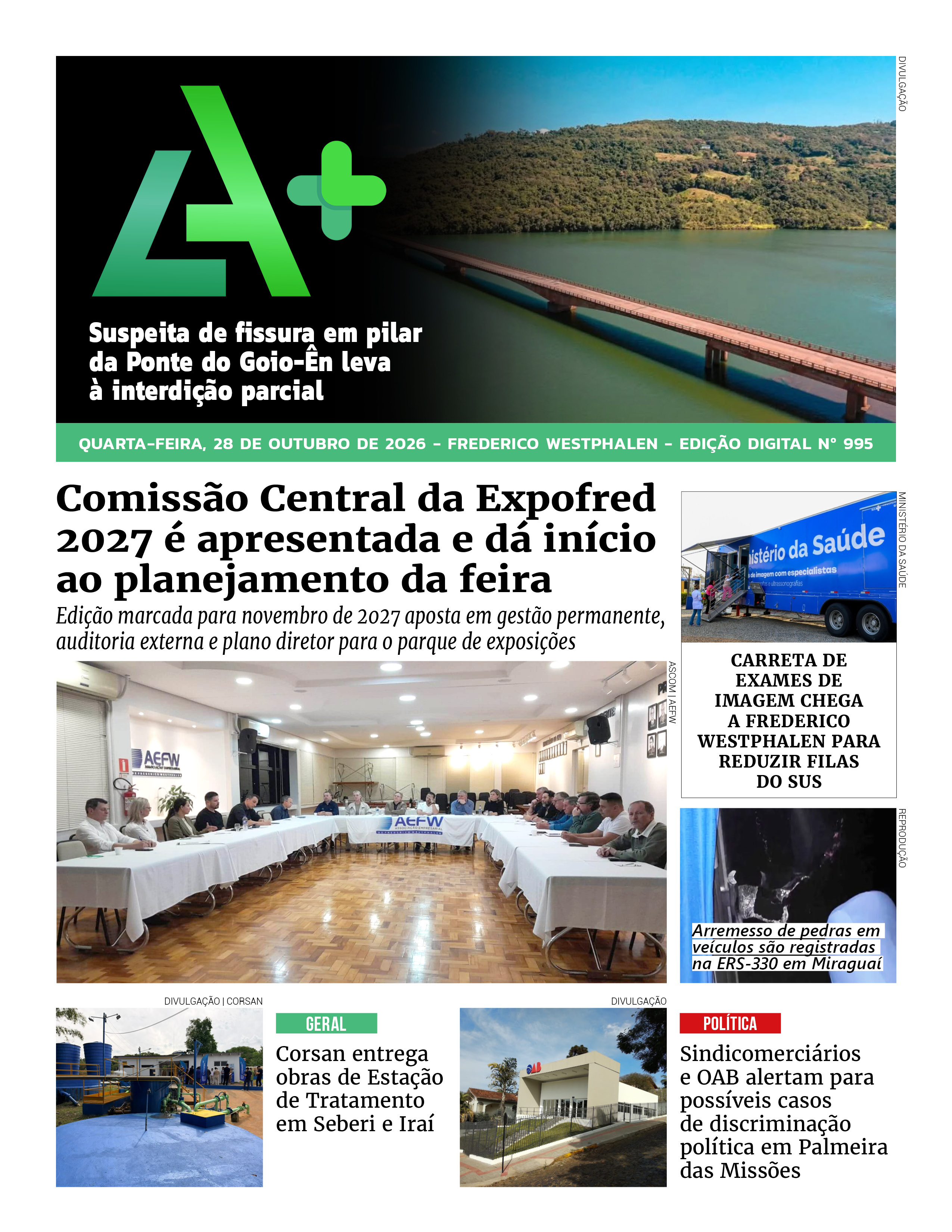 Capa LA+ Edição 995 – quarta-feira, 28 de outubro de 2026