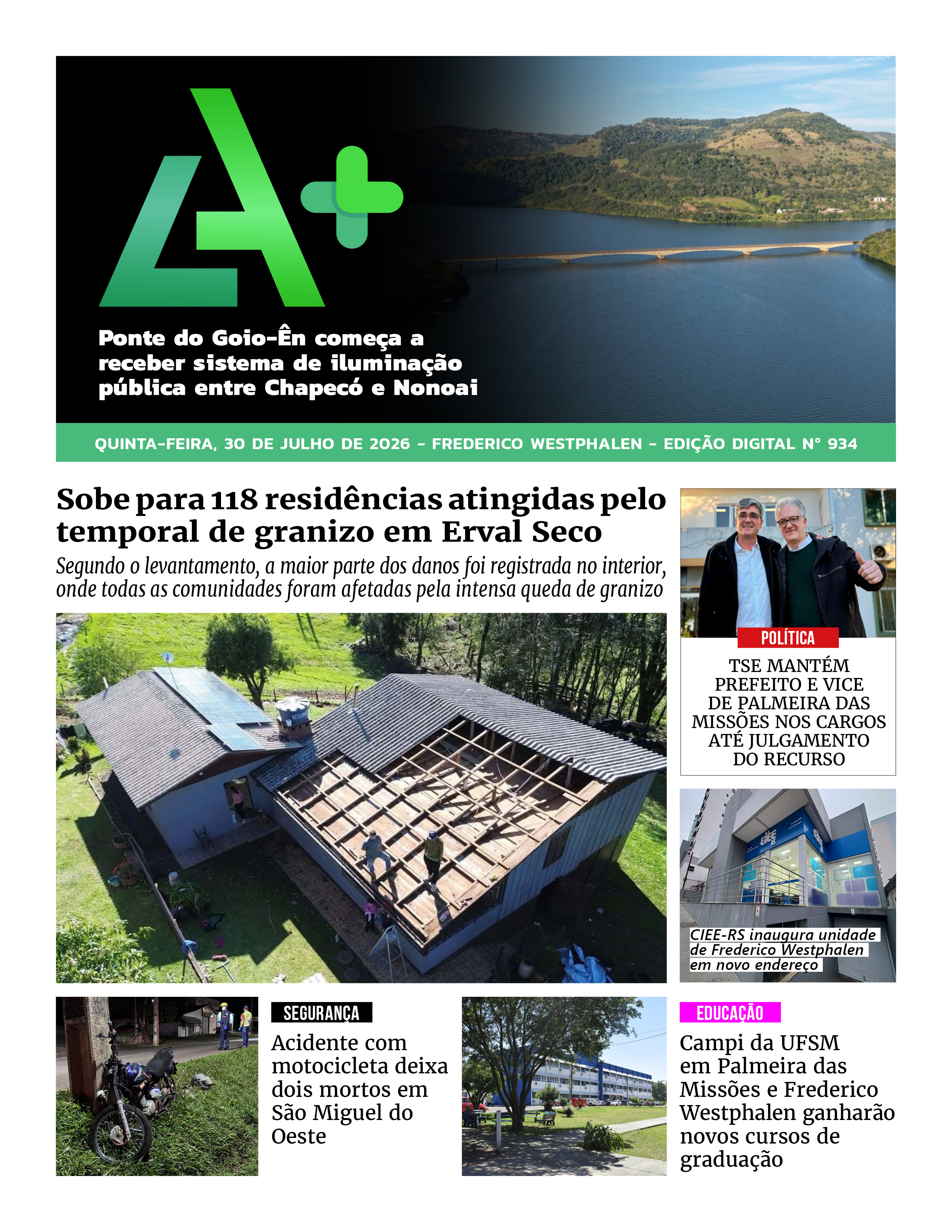 Capa LA+ Edição 934 – quinta-feira, 30 de julho de 2026