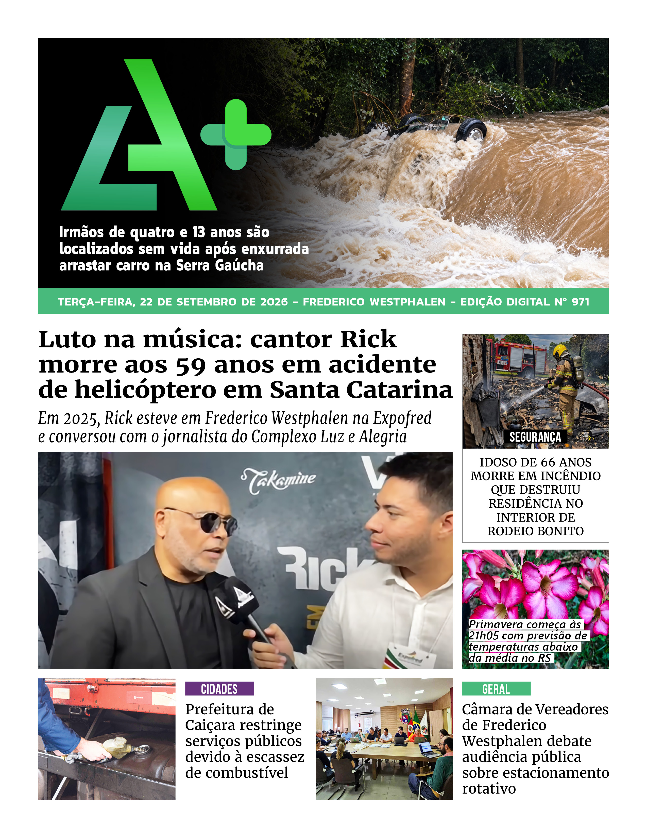 Capa LA+ Edição 971 – terça-feira, 22 de setembro de 2026
