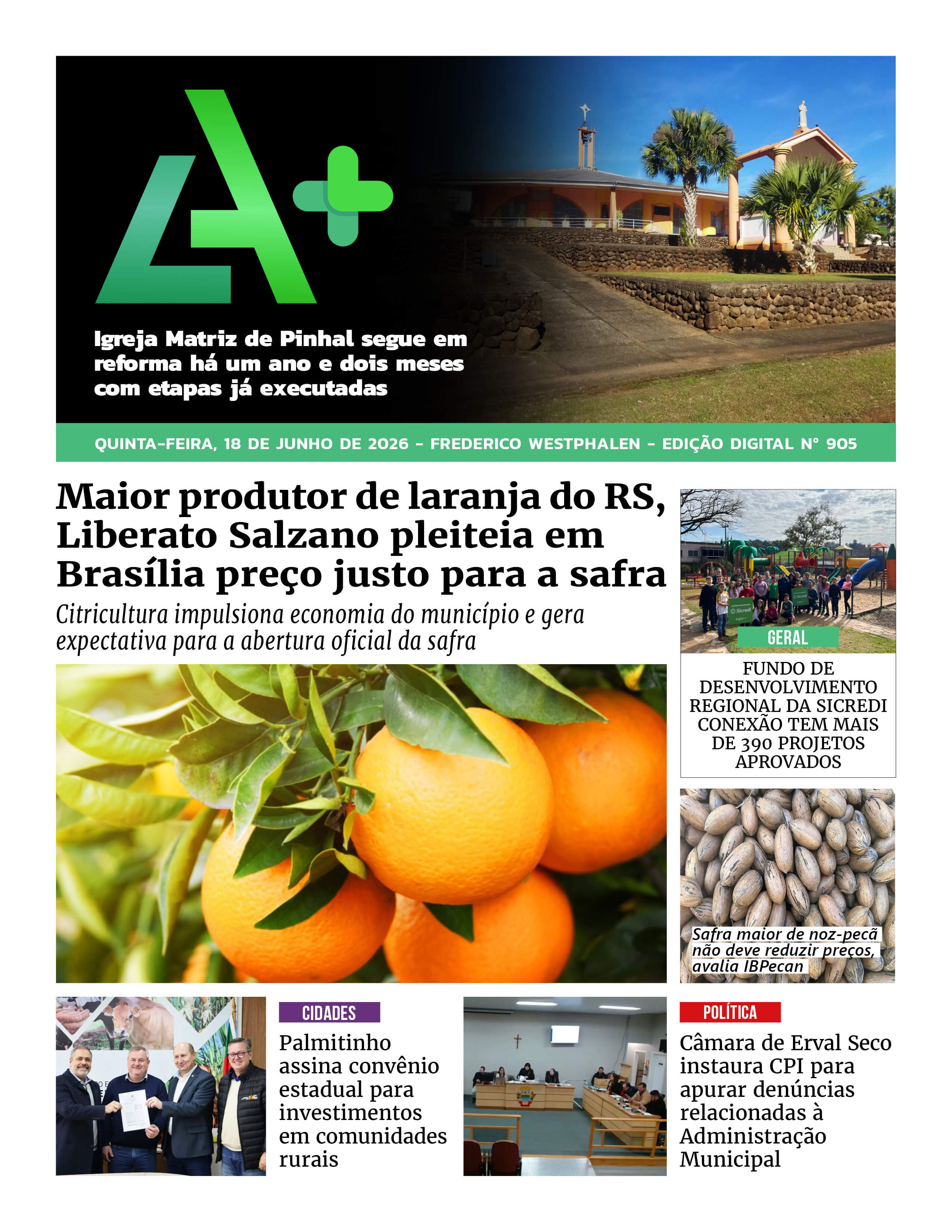 Capa LA+ Edição 905 – quinta-feira, 18 de junho de 2026