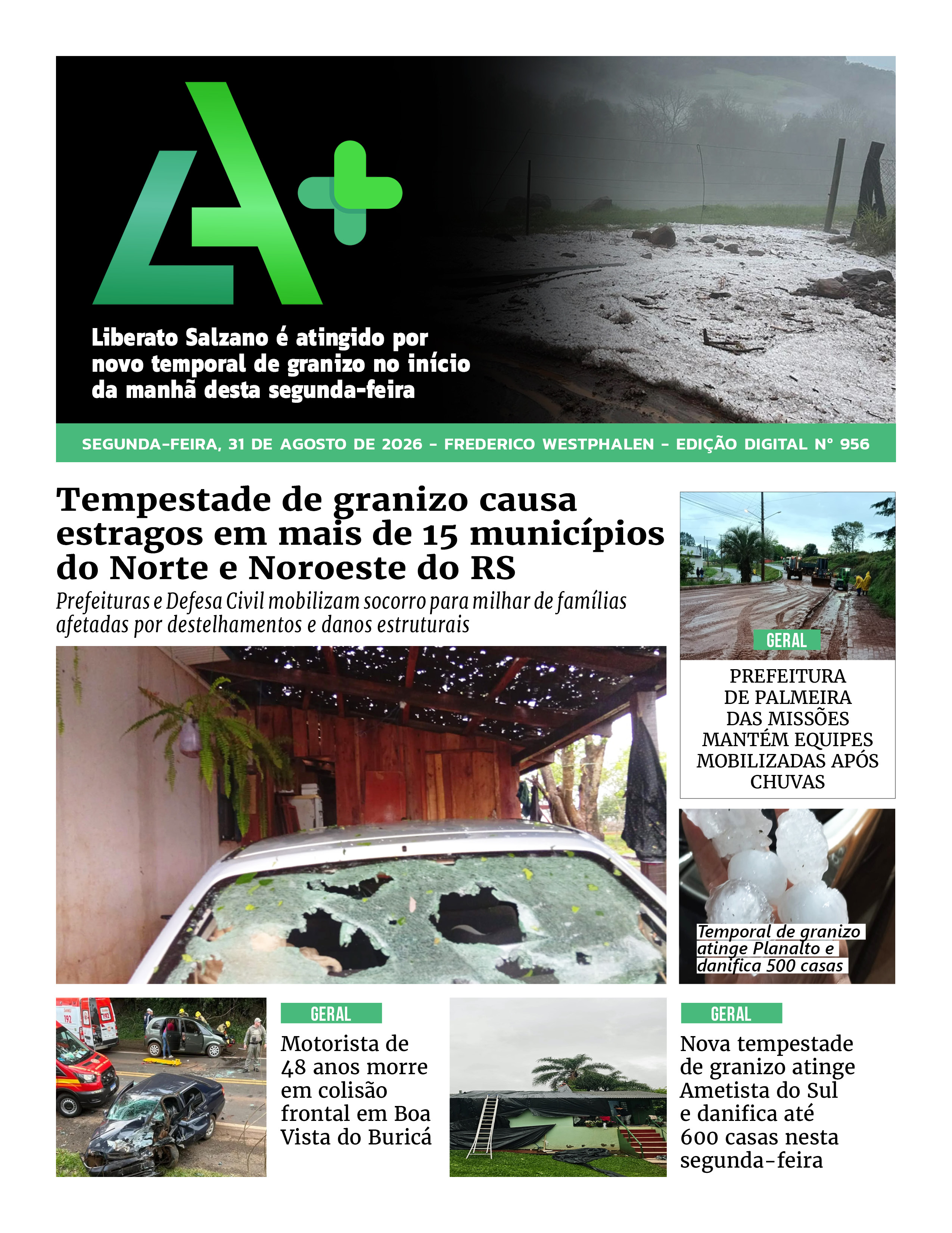 Capa LA+ Edição 956 – segunda-feira, 31 de agosto de 2026