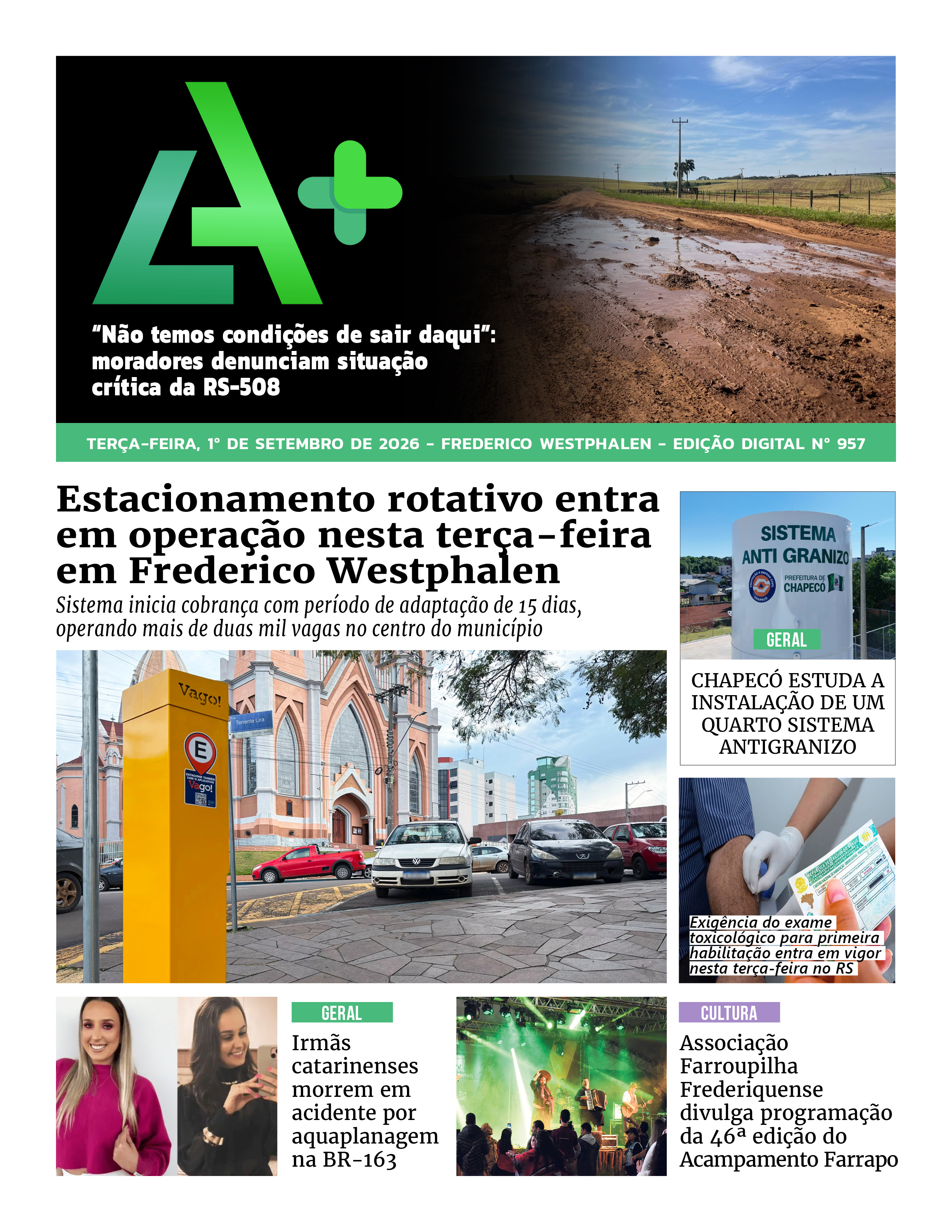 Capa LA+ Edição 957 – terça-feira, 1º de setembro de 2026