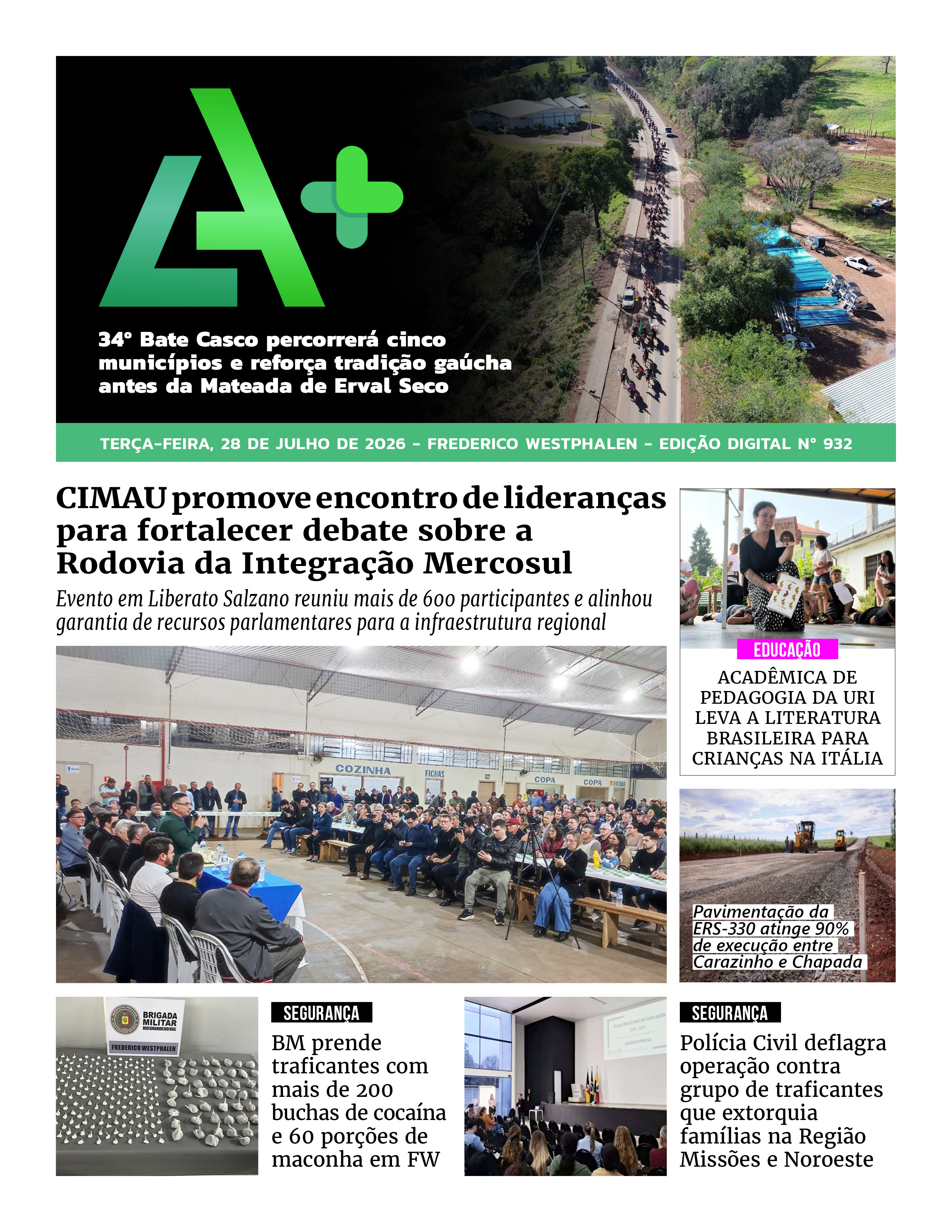Capa LA+ Edição 932 – terça-feira, 28 de julho de 2026