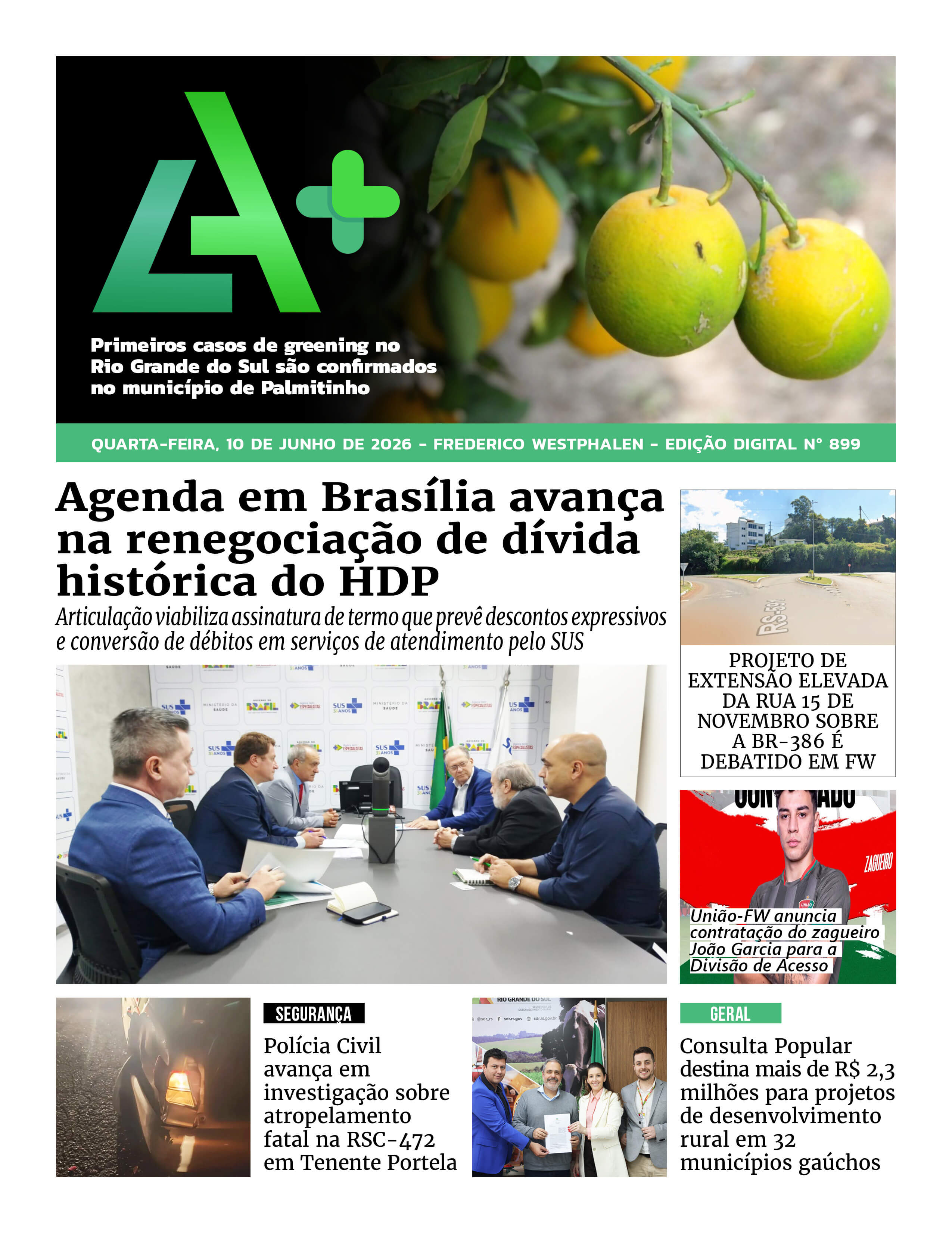 Capa LA+ Edição 899 – quarta-feira, 10 de junho de 2026