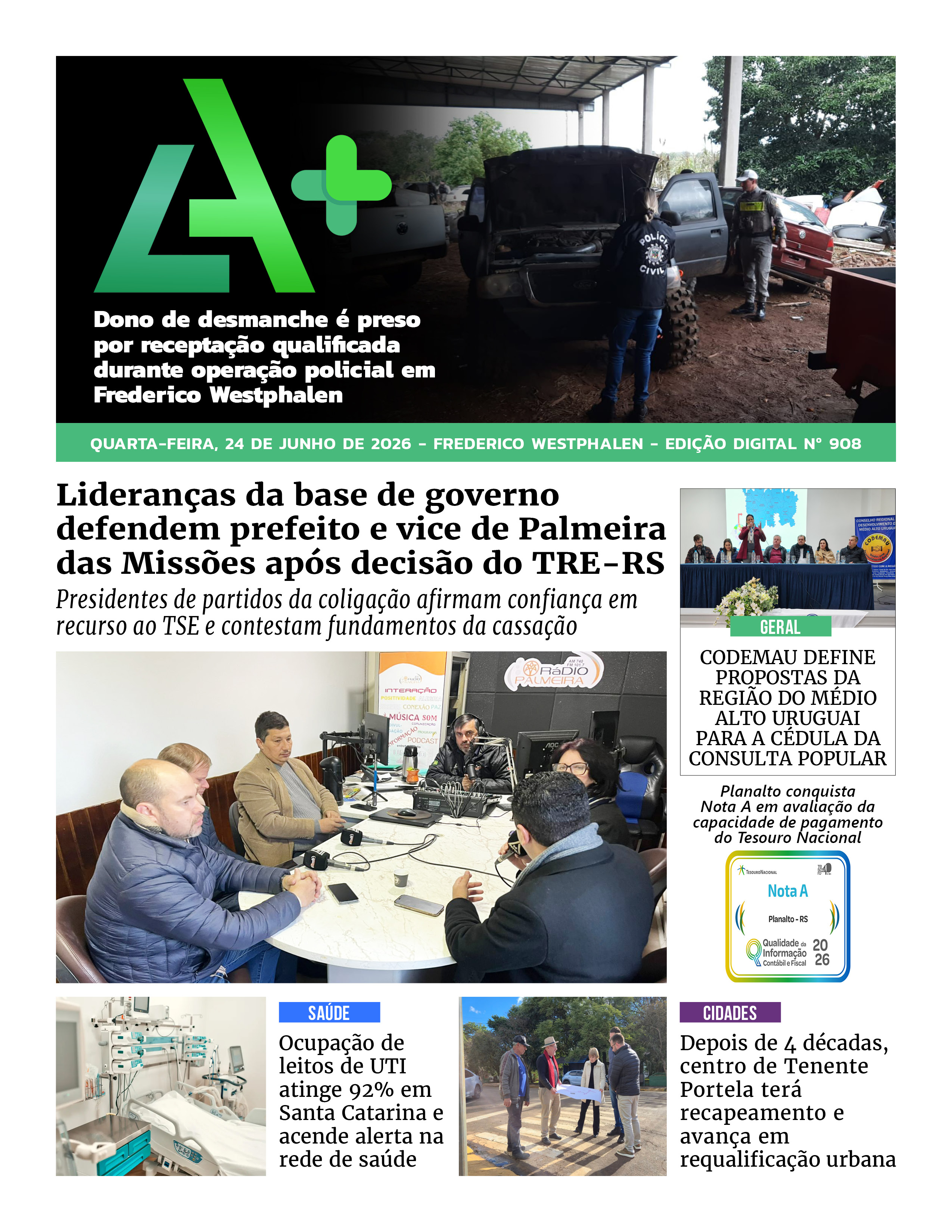 Capa LA+ Edição 908 – quarta-feira, 24 de junho de 2026