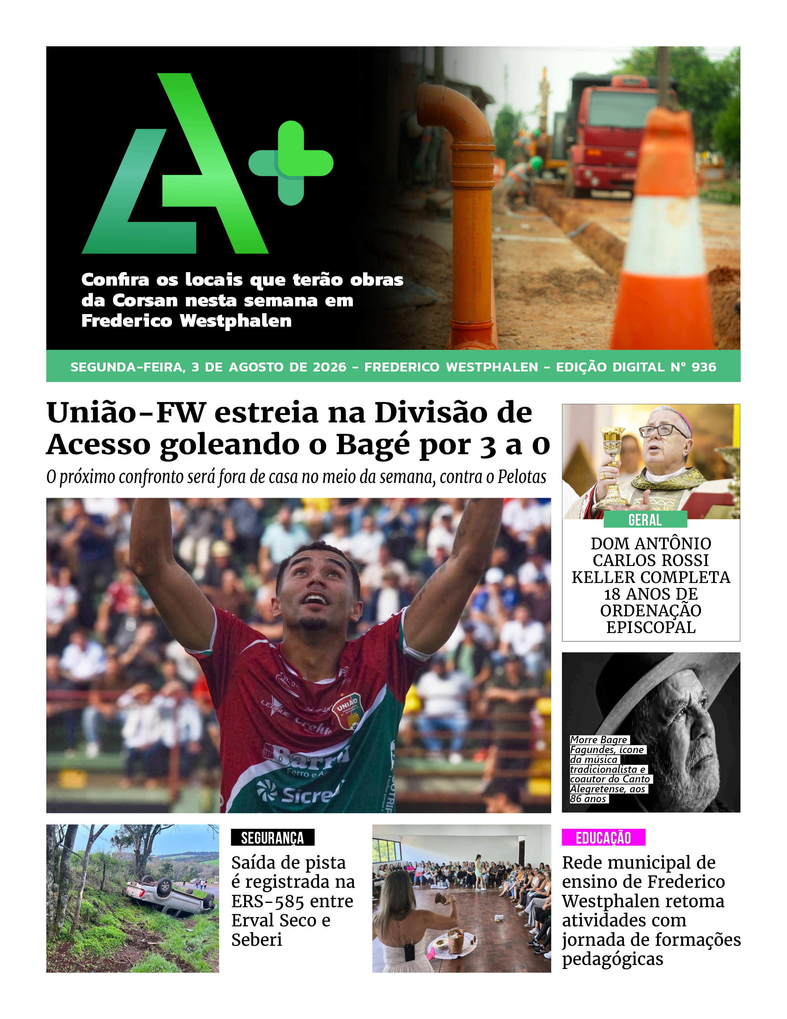 Capa LA+ Edição 936 – segunda-feira, 3 de agosto de 2026