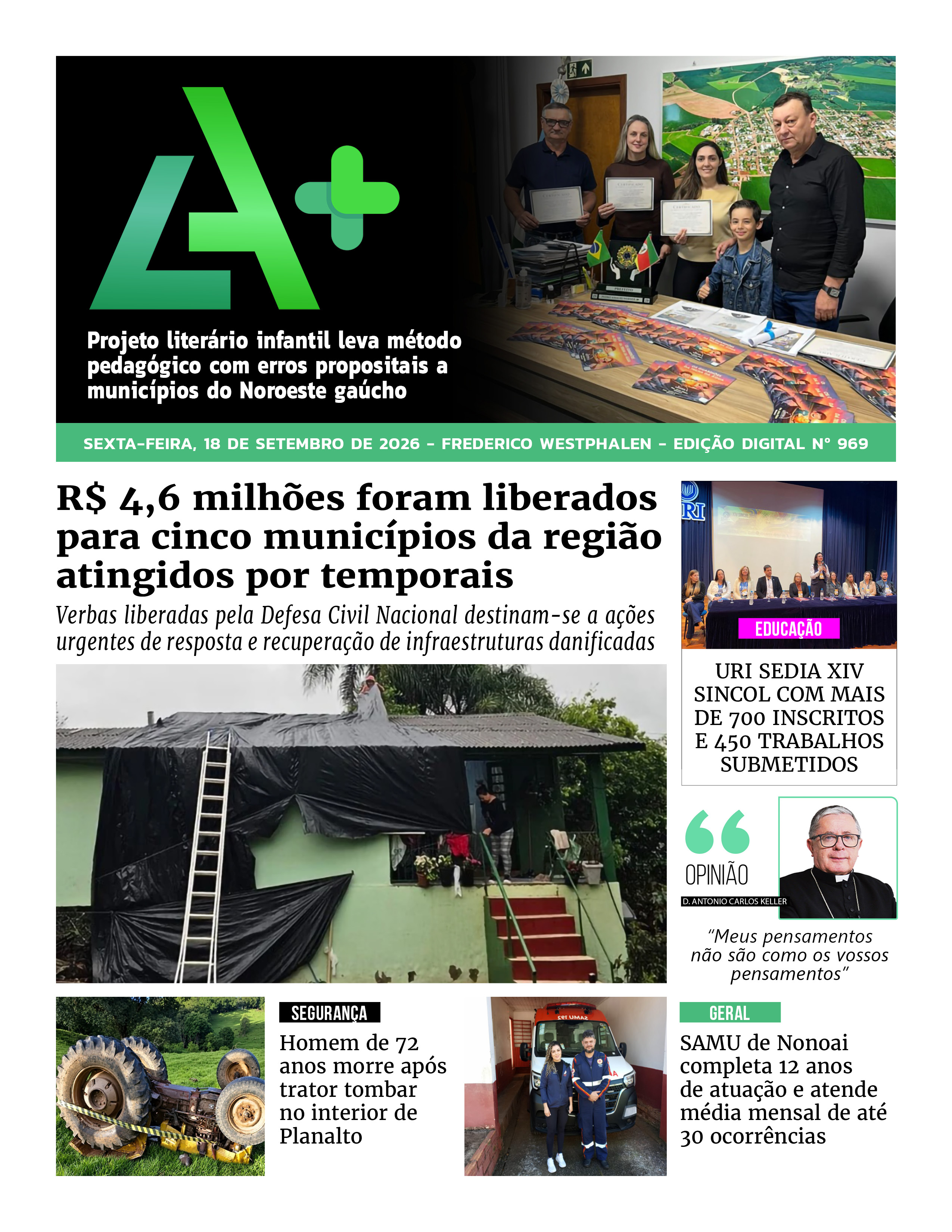 Capa LA+ Edição 969 – sexta-feira, 18 de setembro de 2026