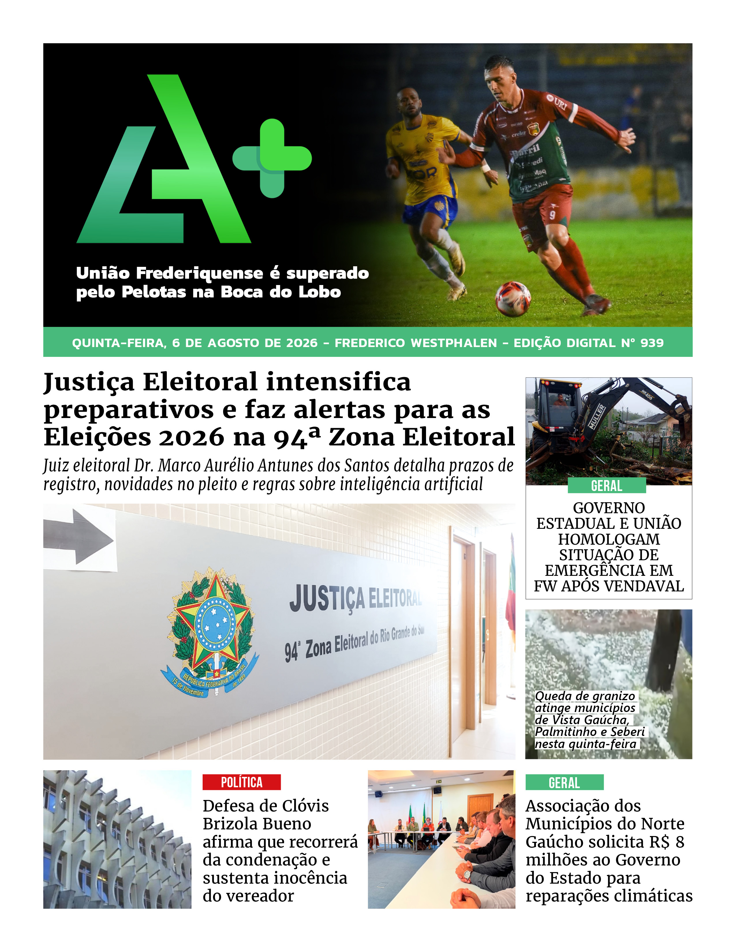 Capa LA+ Edição 939 – quinta-feira, 6 de agosto de 2026