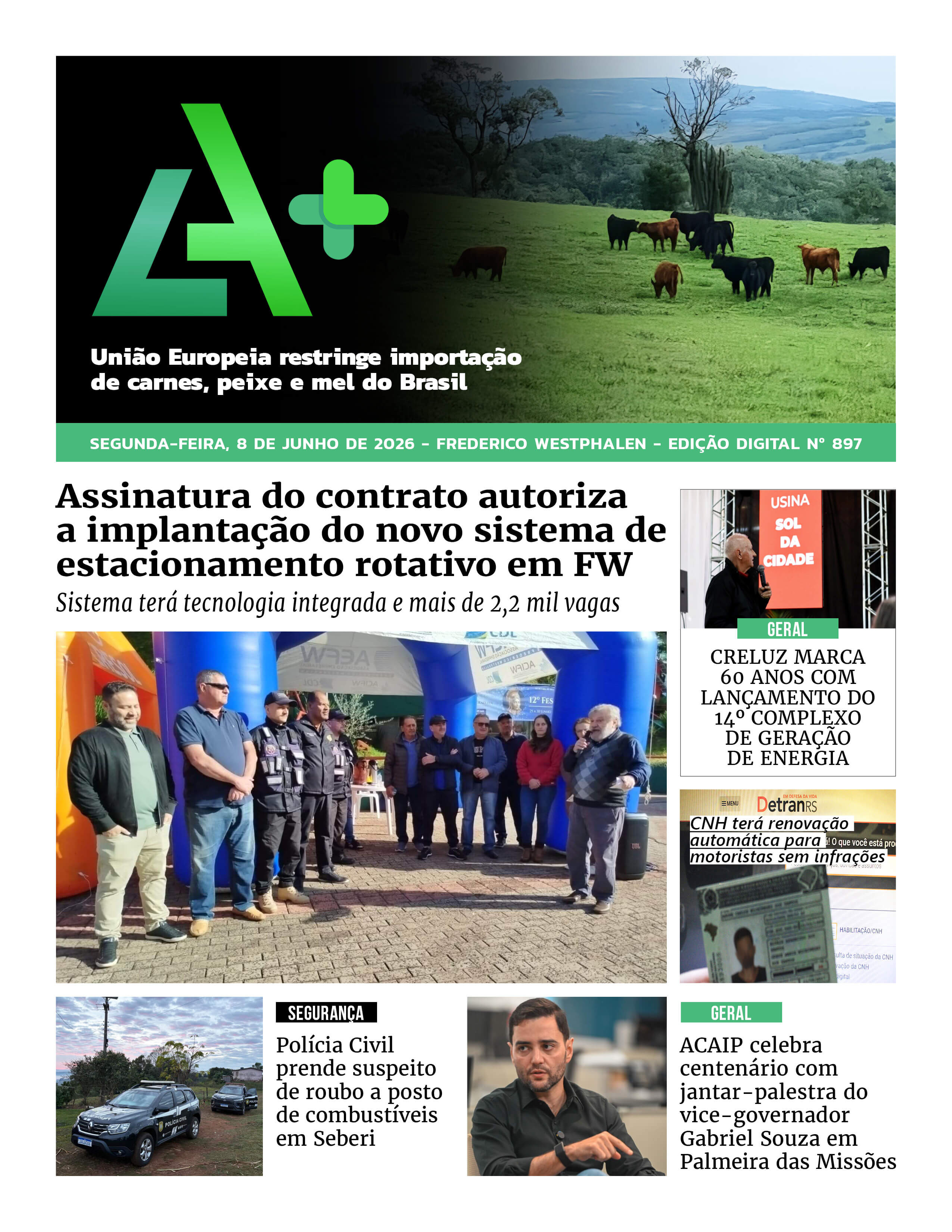 Capa LA+ Edição 897 – segunda-feira, 8 de junho de 2026