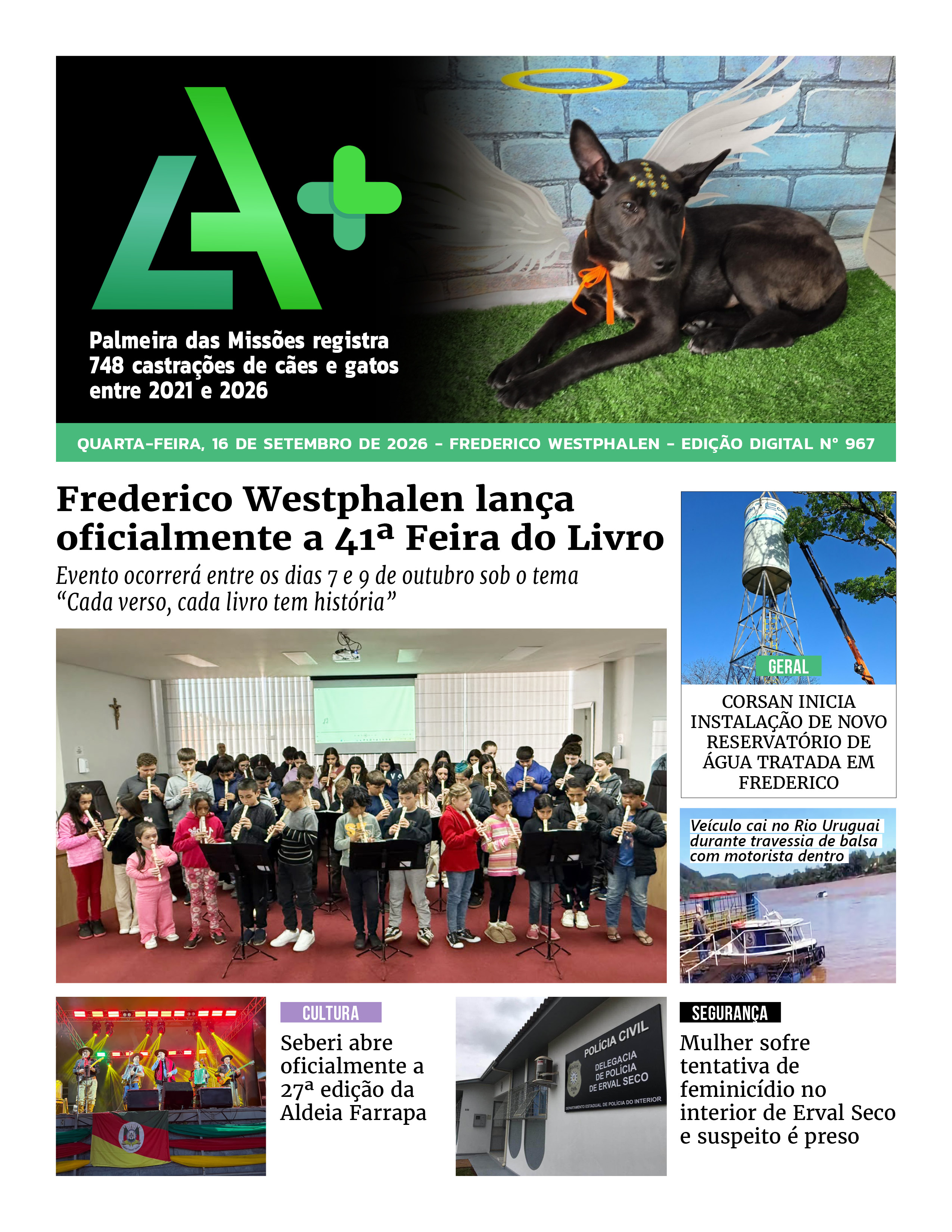 Capa LA+ Edição 967 – quarta-feira, 16 de setembro de 2026