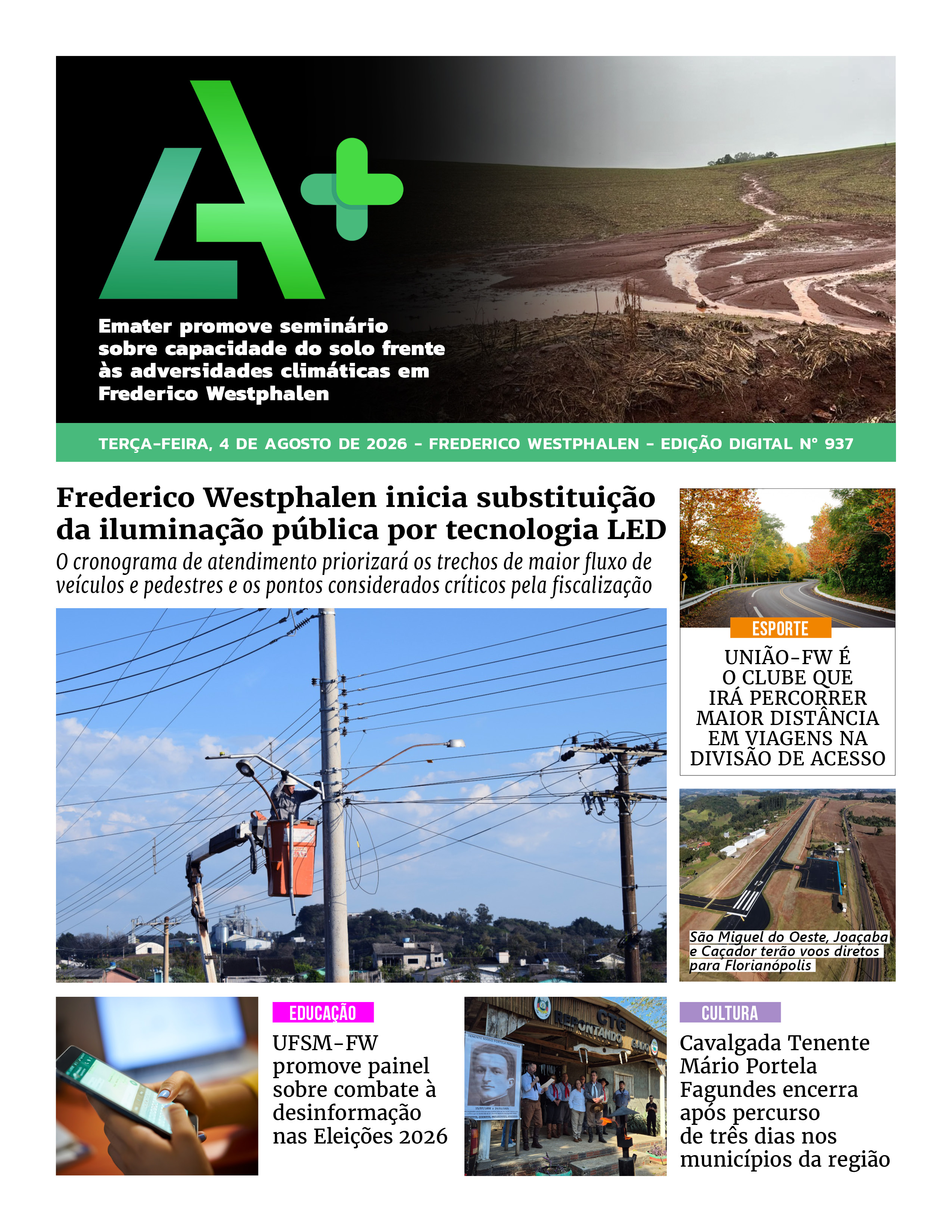 Capa LA+ Edição 937 – terça-feira, 4 de agosto de 2026