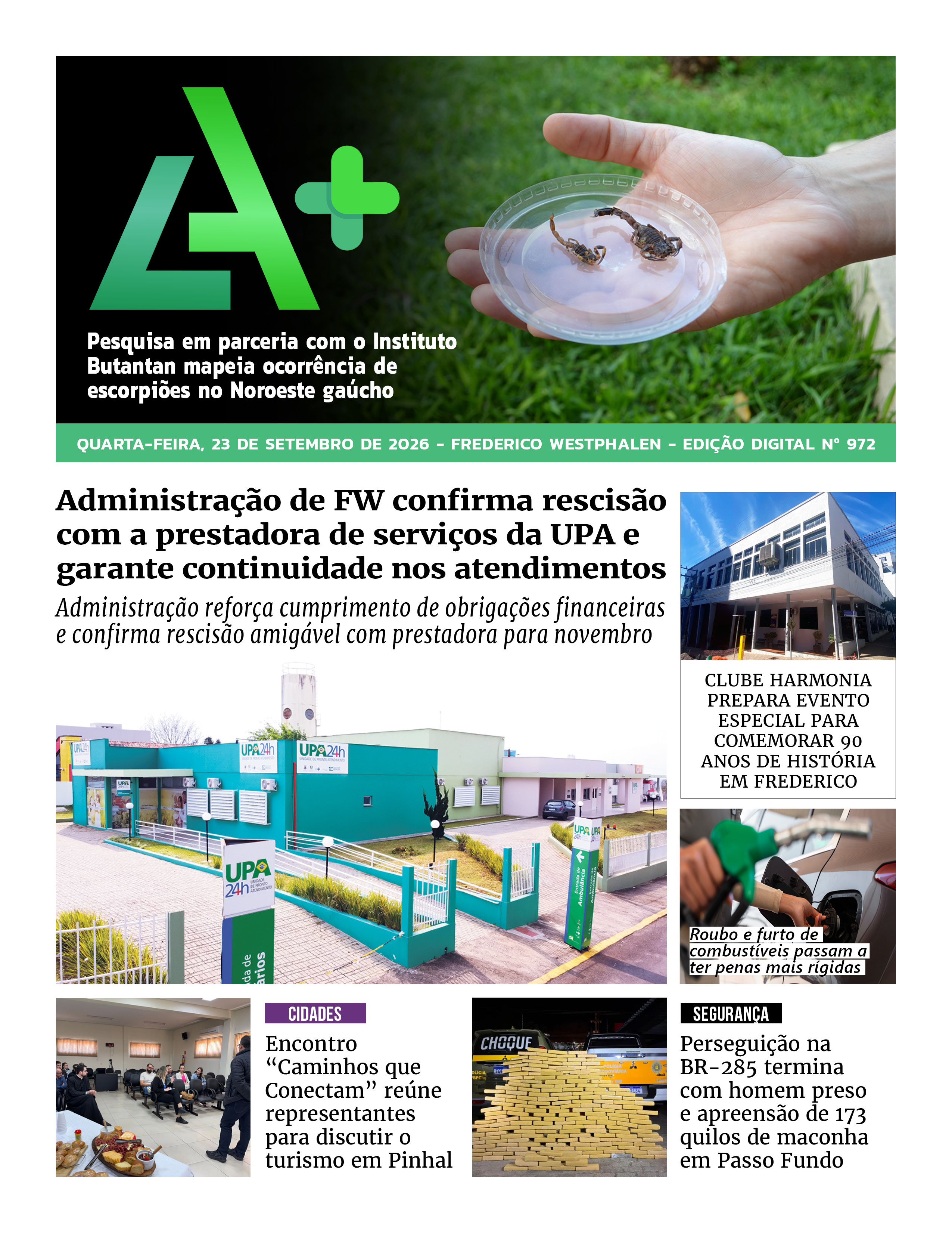 Capa LA+ Edição 972 – quarta-feira, 23 de setembro de 2026