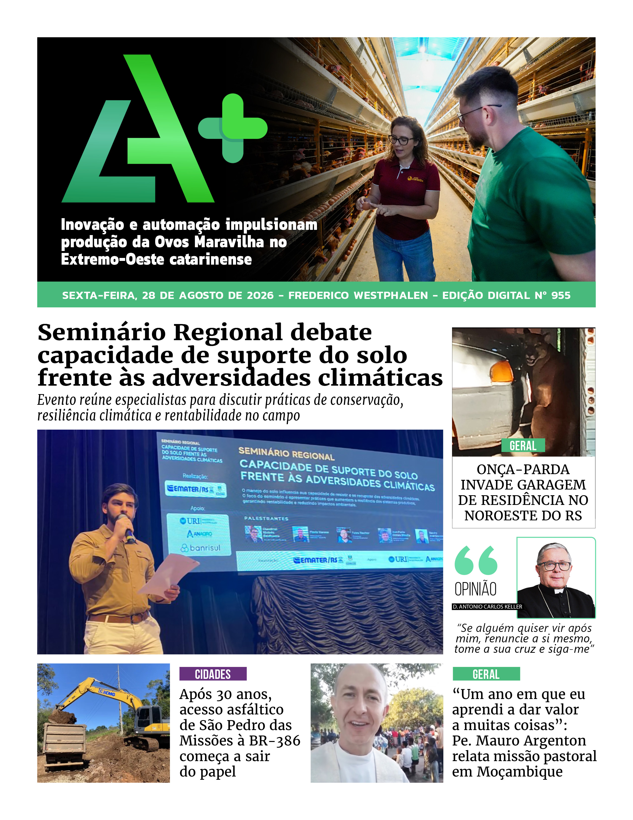 Capa LA+ Edição 955 – sexta-feira, 28 de agosto de 2026