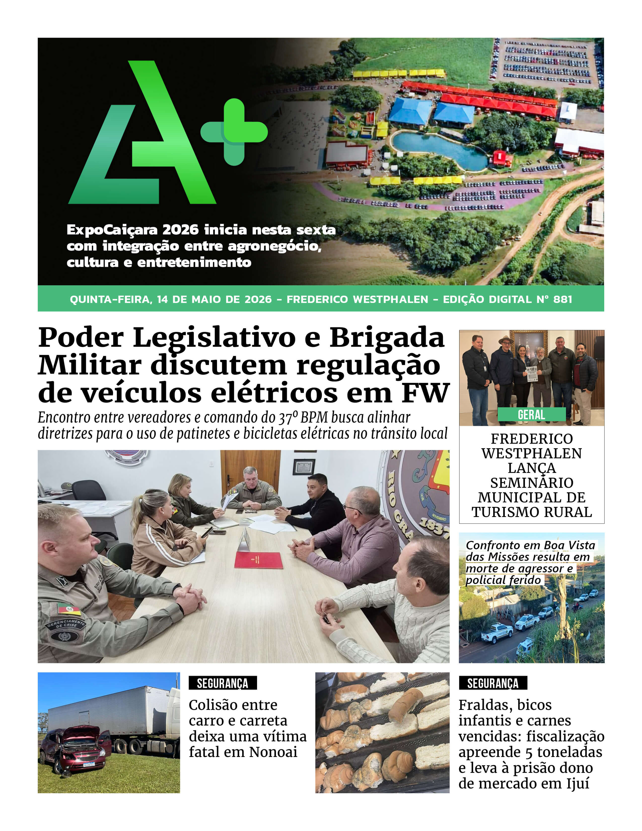 Capa LA+ Edição 881 – quinta-feira, 14 de maio de 2026