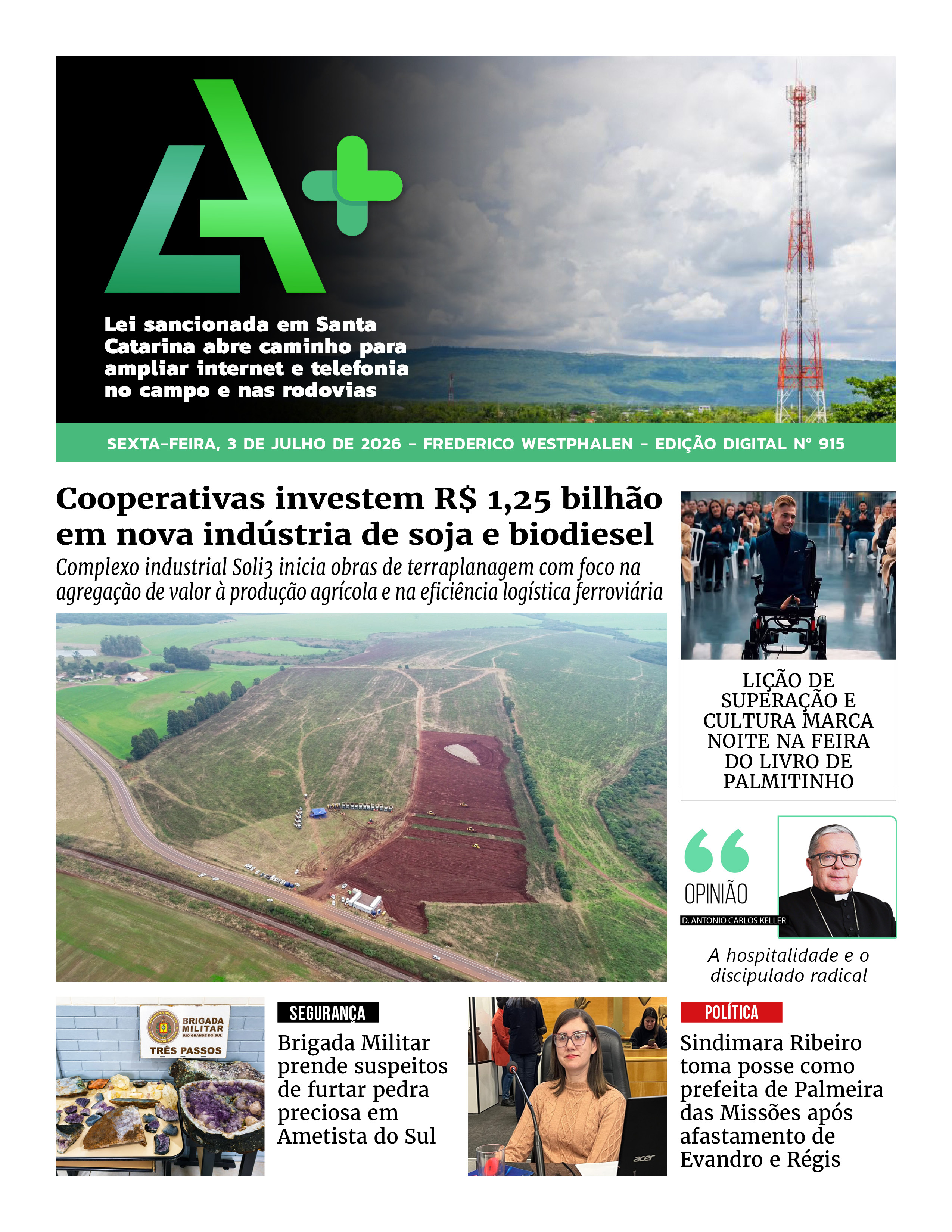 Capa LA+ Edição 915 – sexta-feira, 3 de julho de 2026