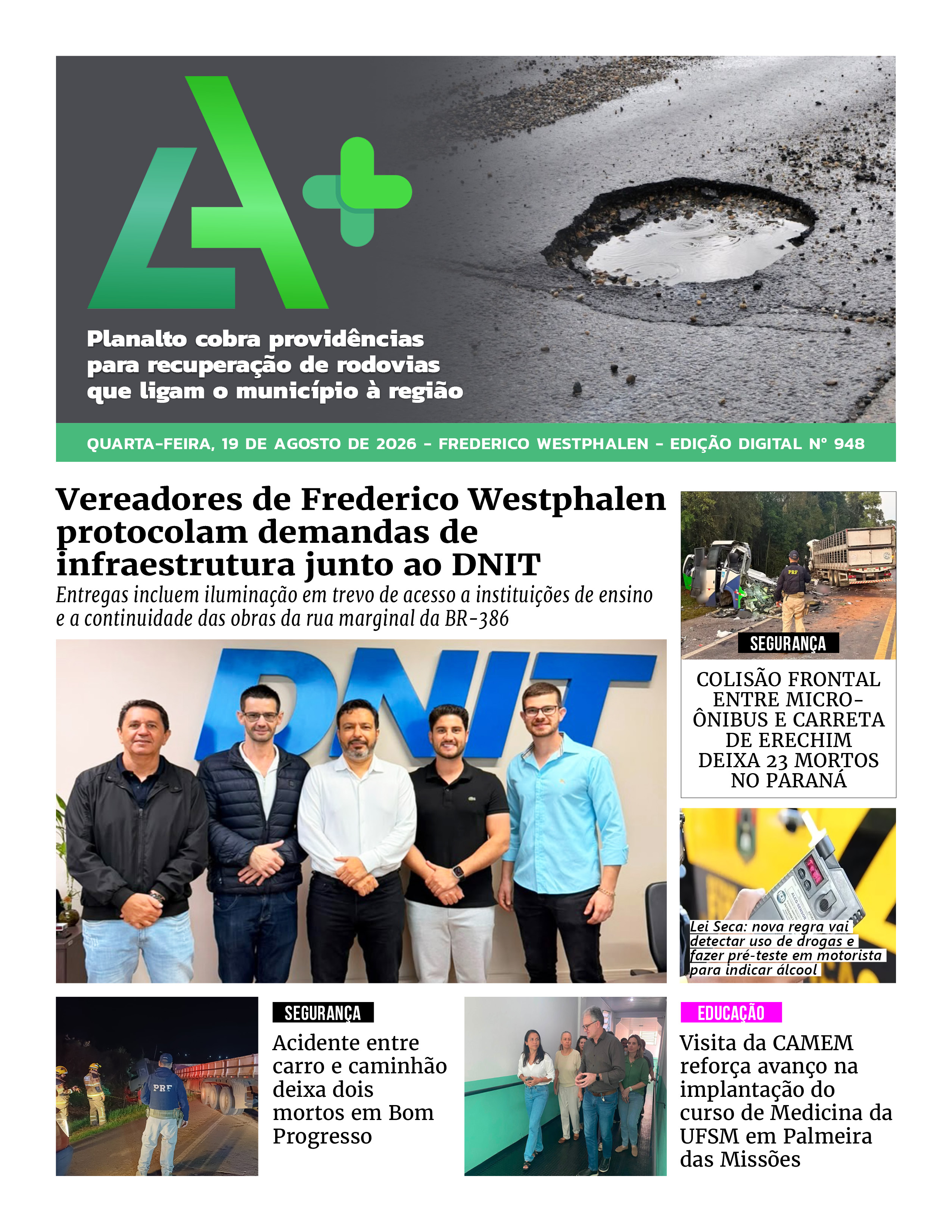 Capa LA+ Edição 948 – quarta-feira, 19 de agosto de 2026