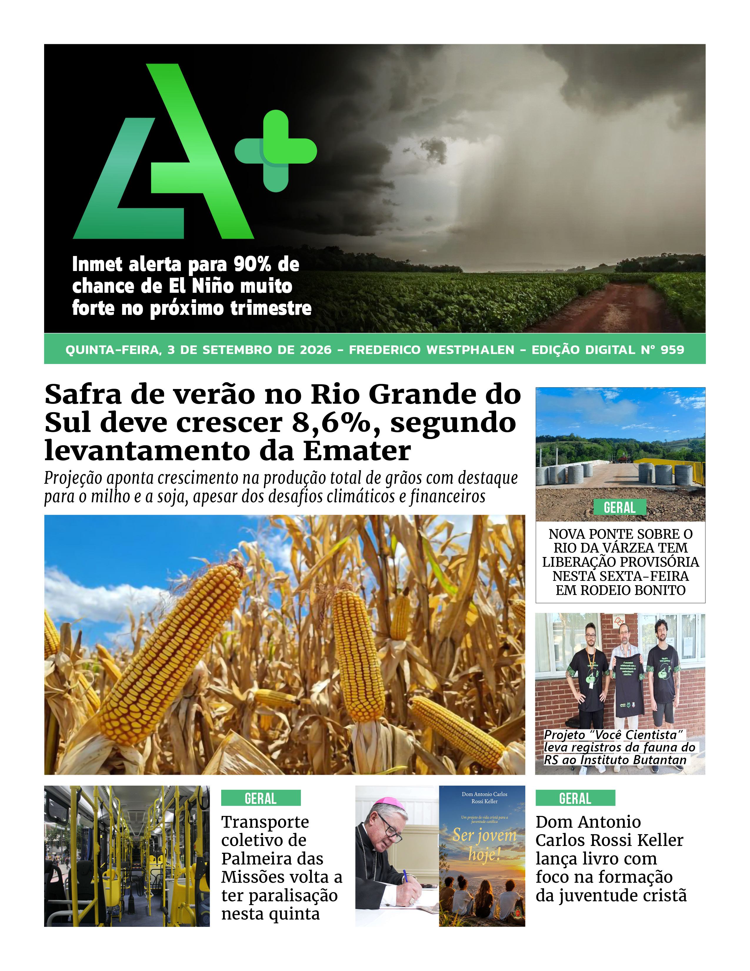 Capa LA+ Edição 959 – quinta-feira, 3 de setembro de 2026