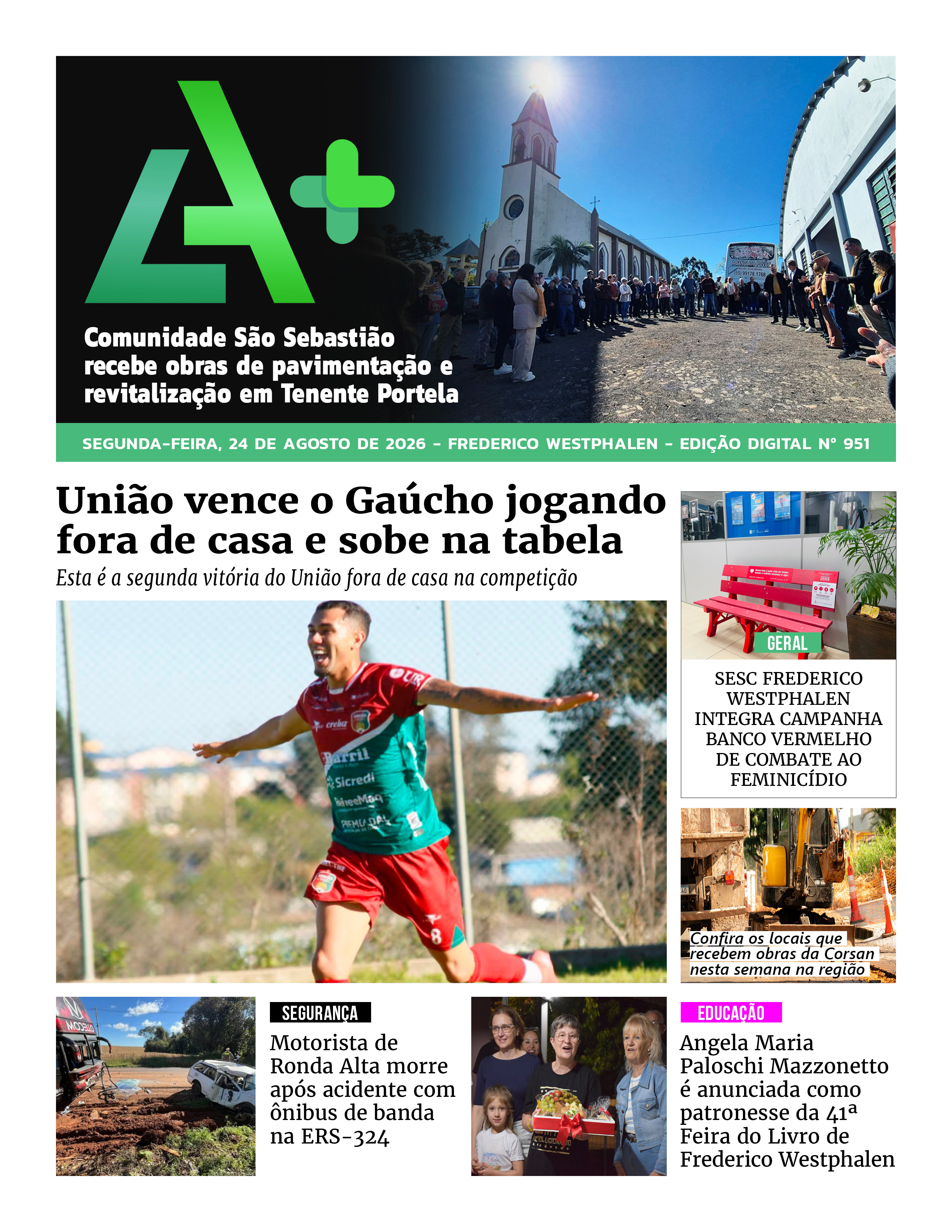 Capa LA+ Edição 951 – segunda-feira, 24 de agosto de 2026