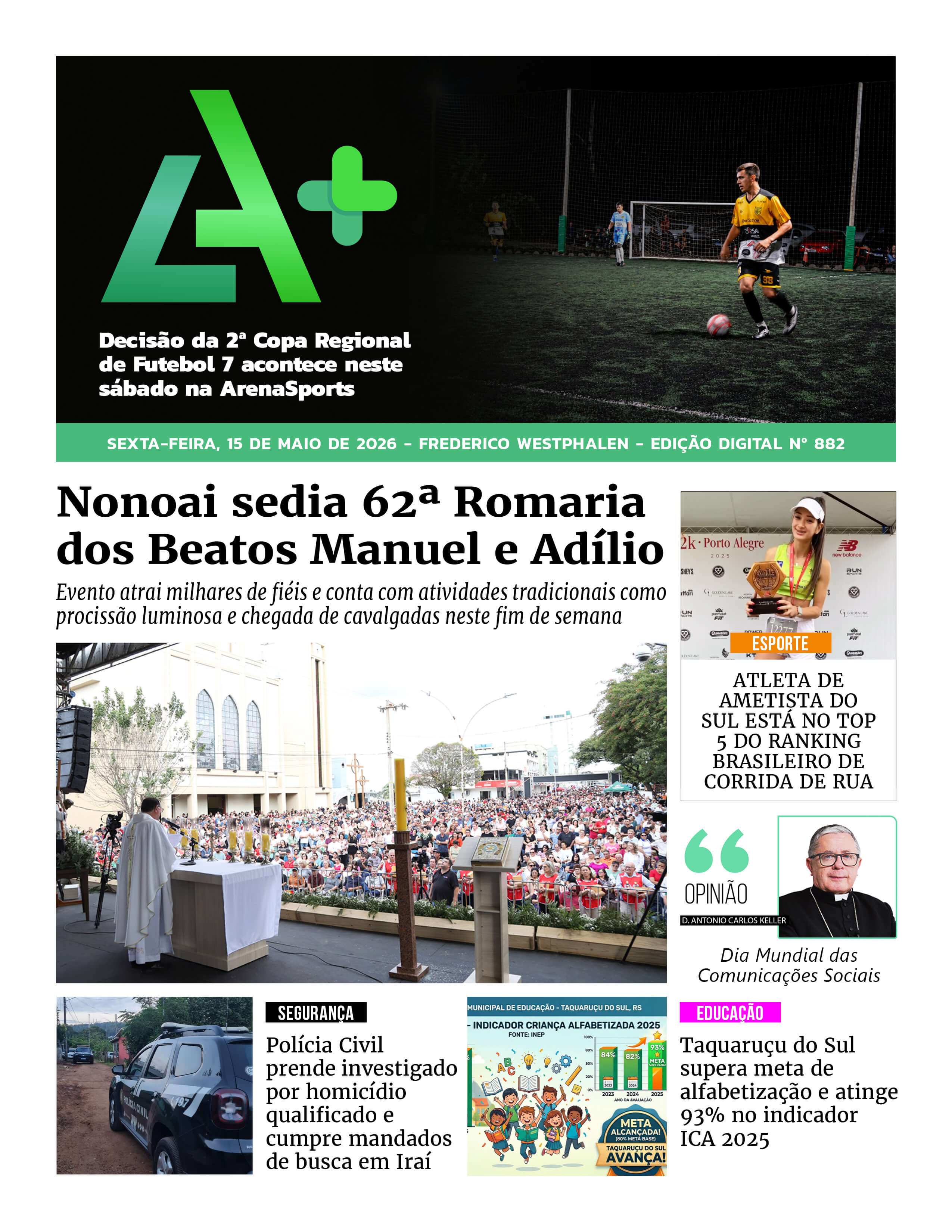 Capa LA+ Edição 882 – sexta-feira, 15 de maio de 2026