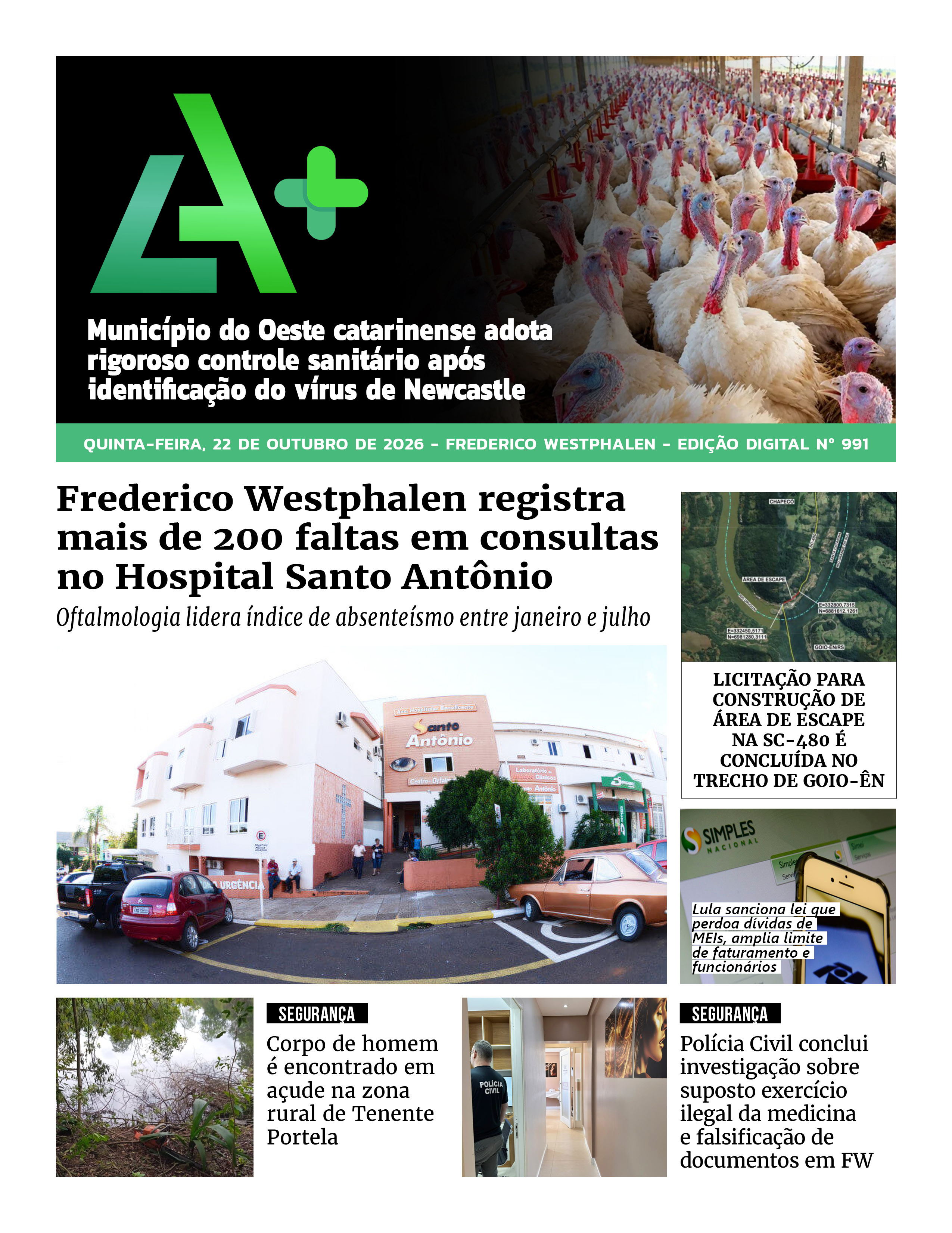 Capa LA+ Edição 991 – quinta-feira, 22 de outubro de 2026