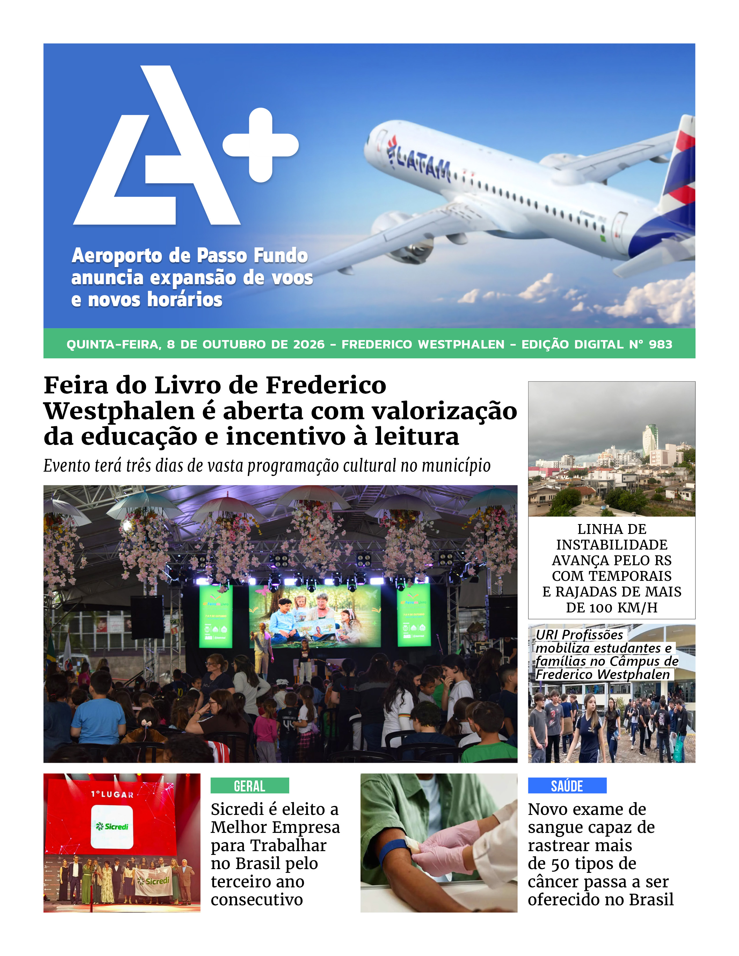 Capa LA+ Edição 983 – quinta-feira, 8 de outubro de 2026