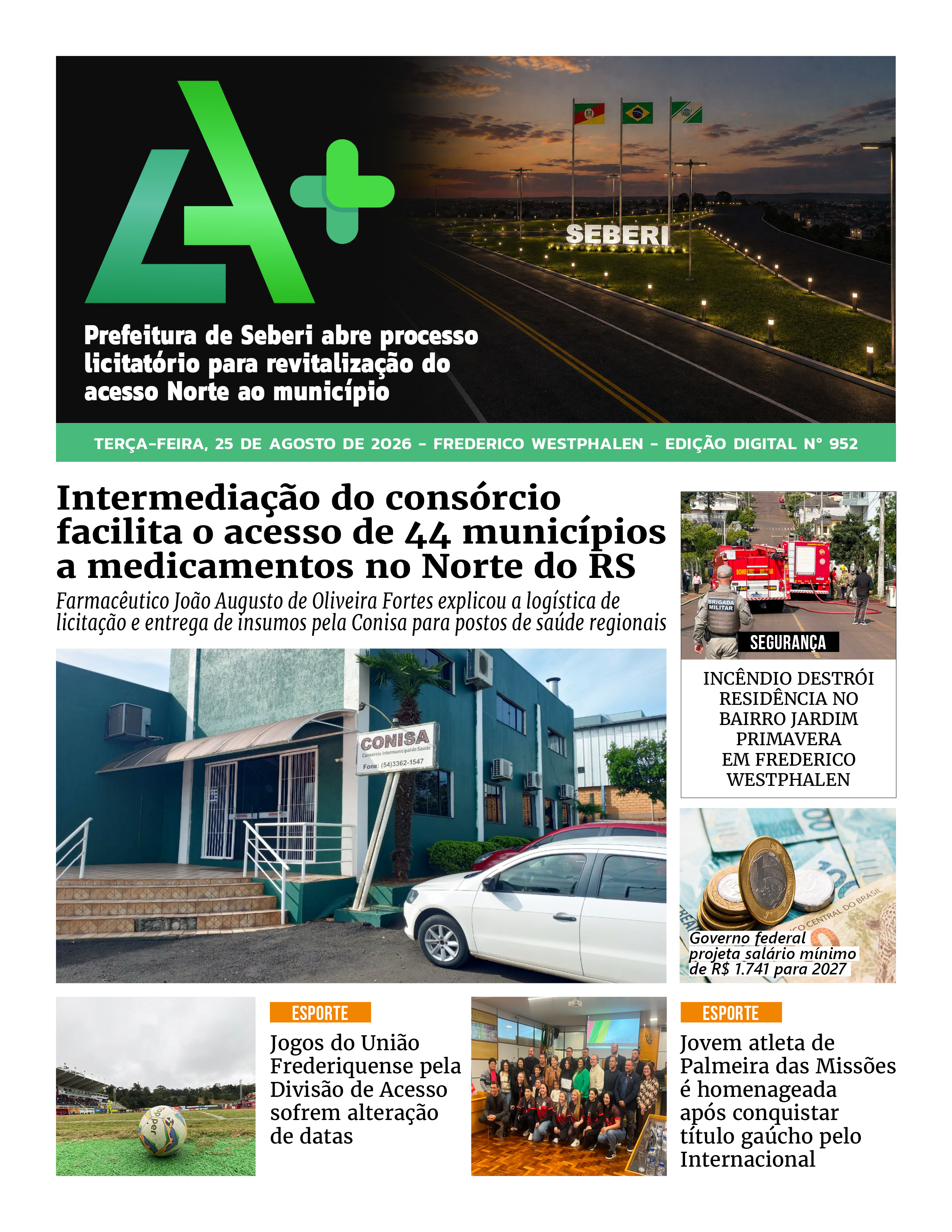 Capa LA+ Edição 952 – terça-feira, 25 de agosto de 2026