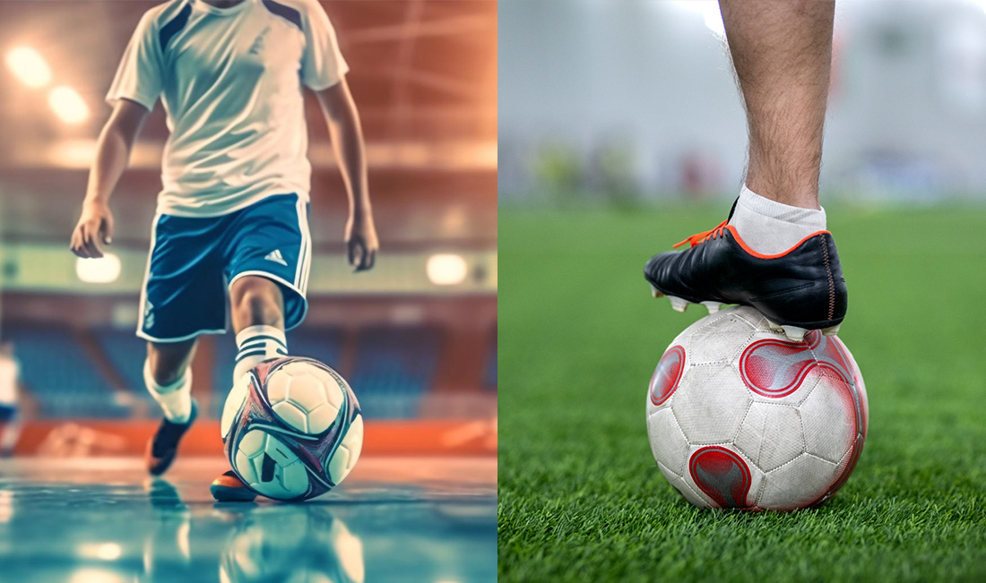 Capa Futsal e futebol - esportes semelhantes na essência, mas muito diferentes na prática