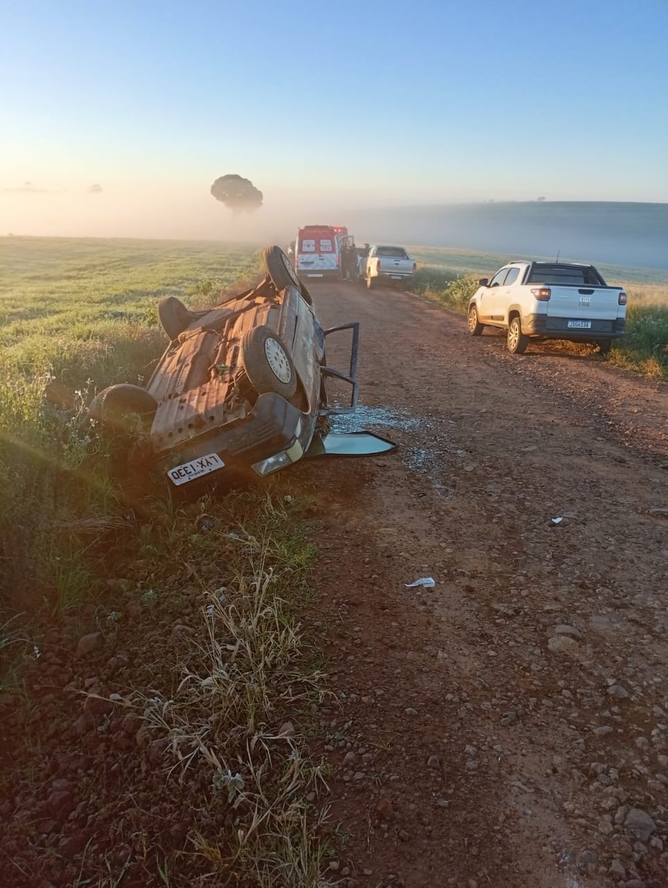 Capa Capotamento deixa quatro pessoas feridas no interior de Sarandi