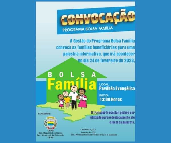 Capa Erval Seco: palestra para beneficiários do Programa Bolsa Família será realizada