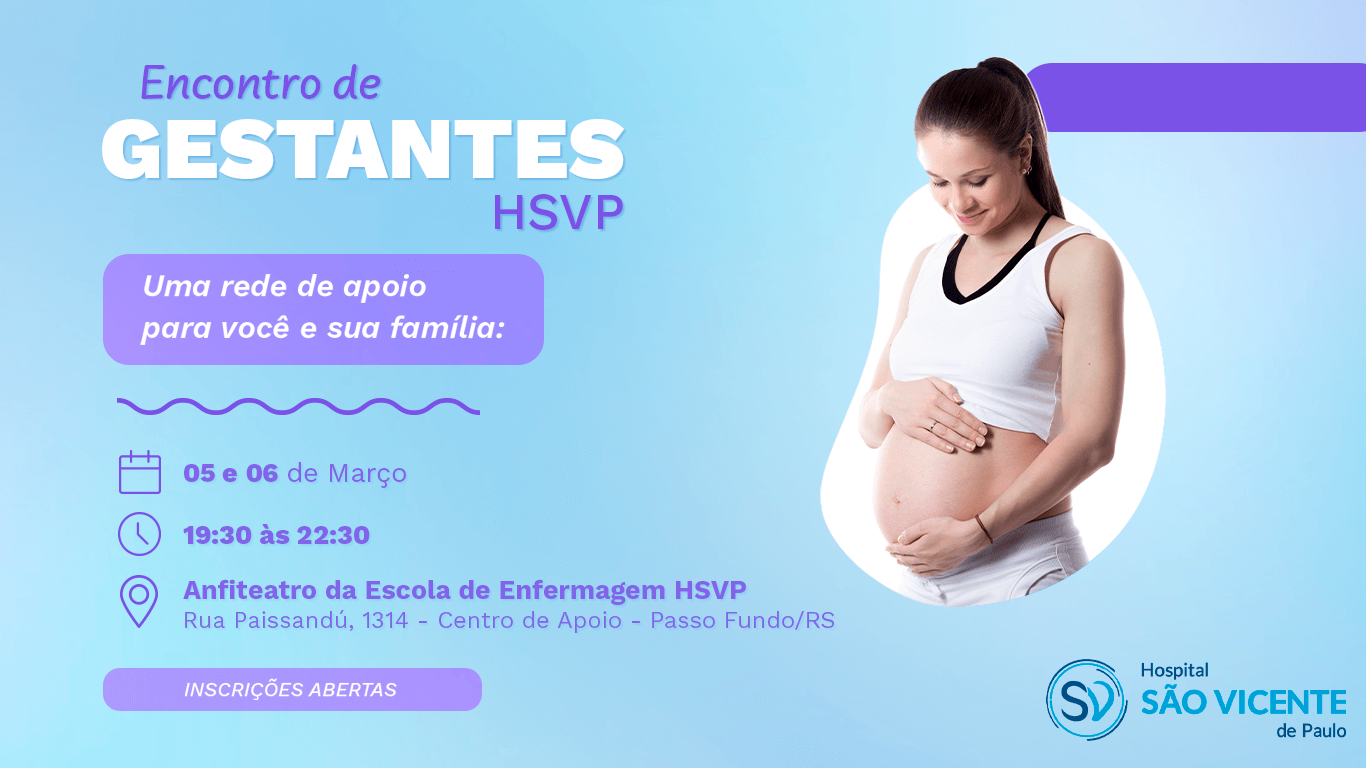 Capa Encontro de Gestantes do HSVP: primeira edição de 2024 será em março
