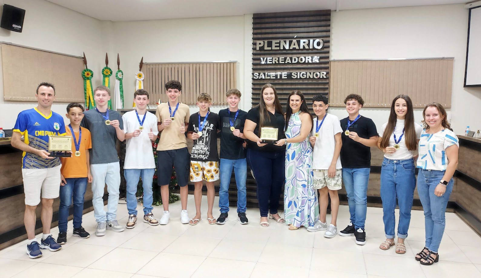 Capa Poder Legislativo de Pinhal concede moção de aplauso à equipe que conquistou o JERGS e a atleta Lara Monica Ribeiro