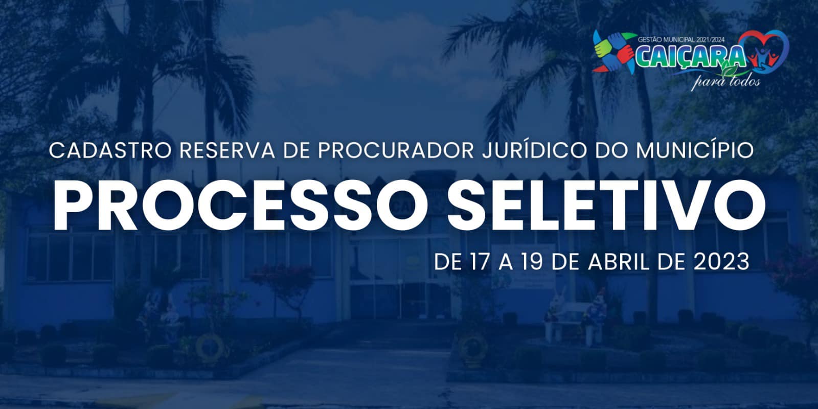 Capa Caiçara: aberto processo seletivo para Procurador Jurídico