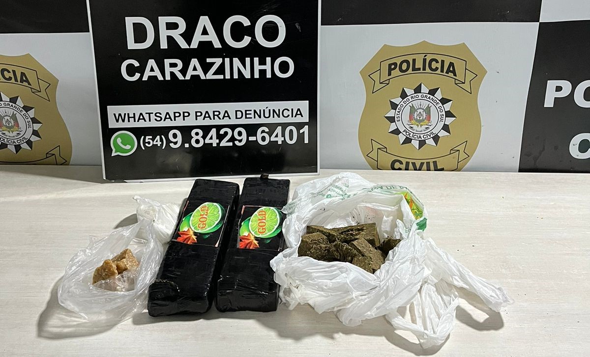 Capa Polícia Civil prende homem por tráfico de drogas em Carazinho