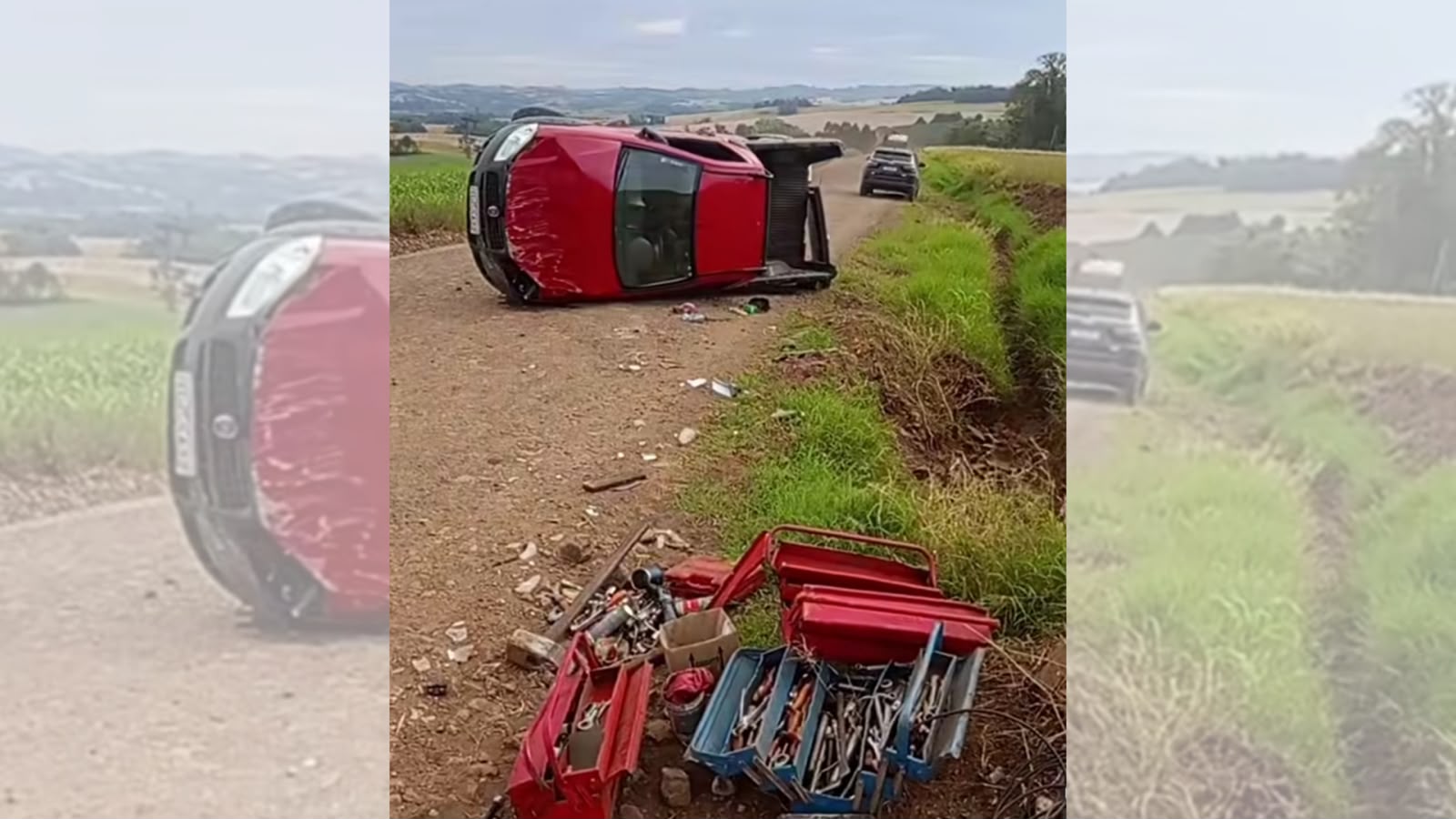 Capa Capotamento de Fiat Strada deixa duas pessoas feridas entre Constantina e Engenho Velho