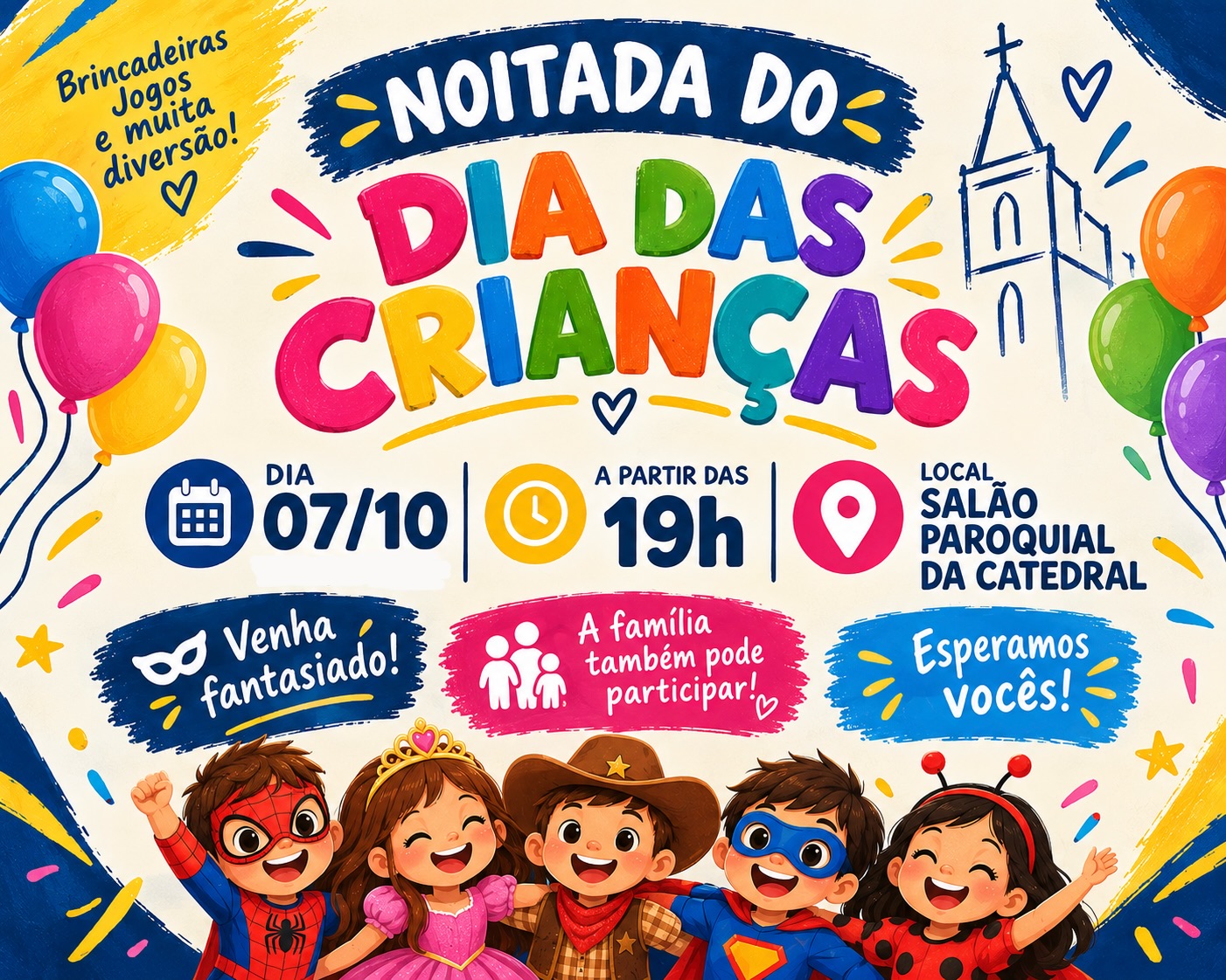 Capa Diocese promove a Noitada das Crianças no Salão Paroquial da Catedral em Frederico Westphalen