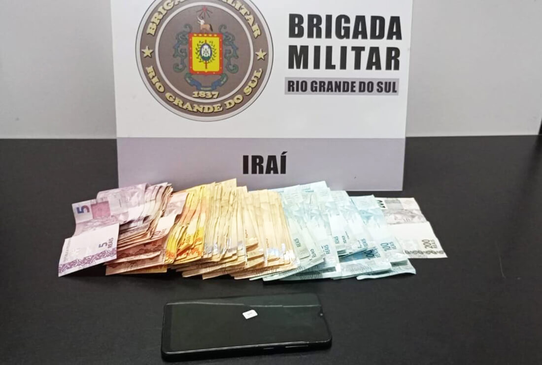Capa Brigada Militar apreende R$ 8,2 mil de origem desconhecida em Iraí