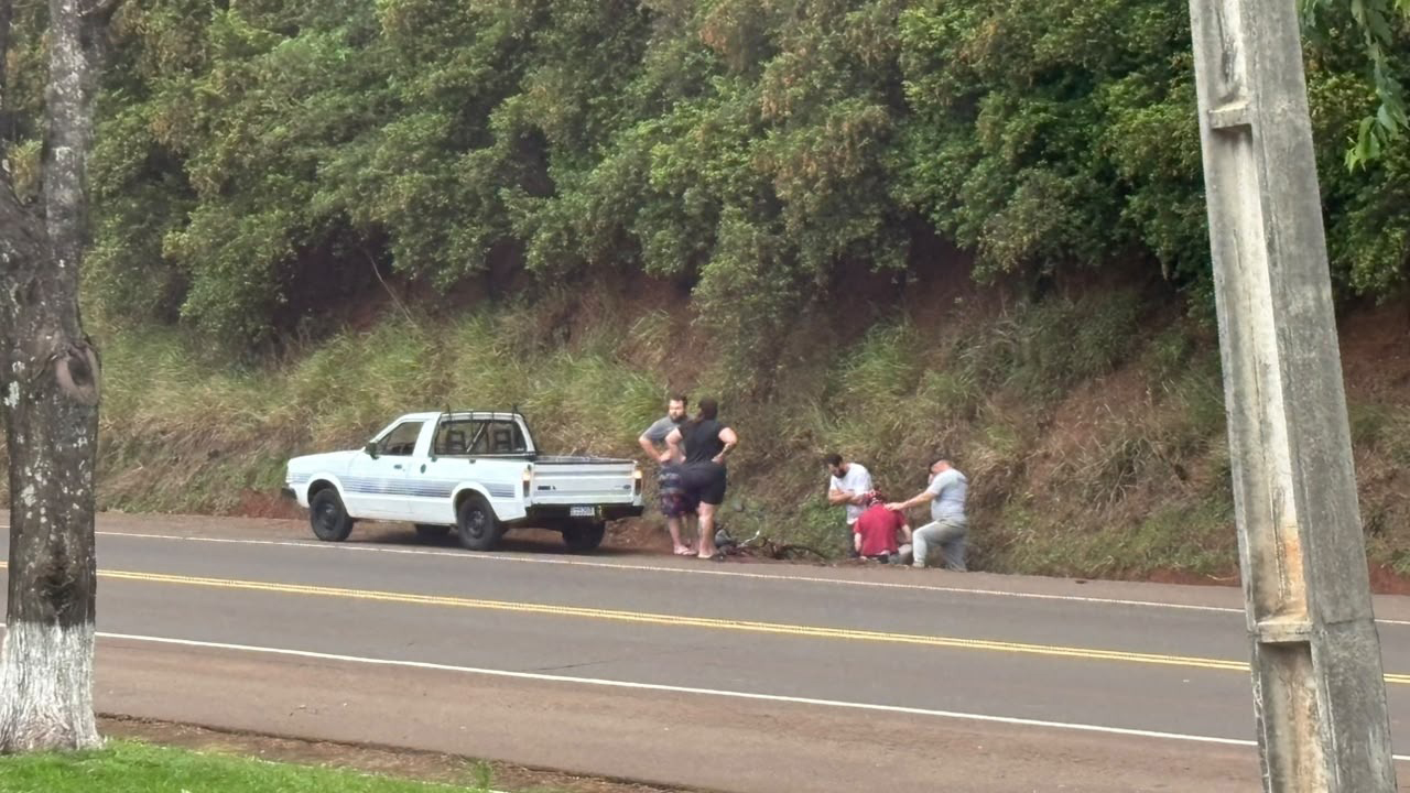 Capa Ciclista é socorrido após sofrer queda às margens da BR-468 em Três Passos