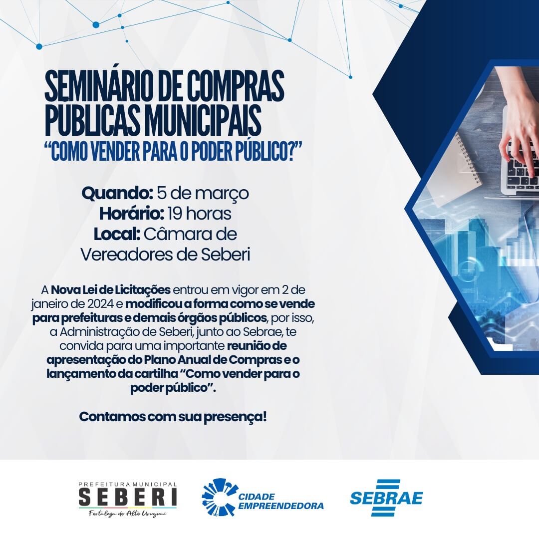 Capa Administração de Seberi promove Seminário de Compras Públicas Municipais