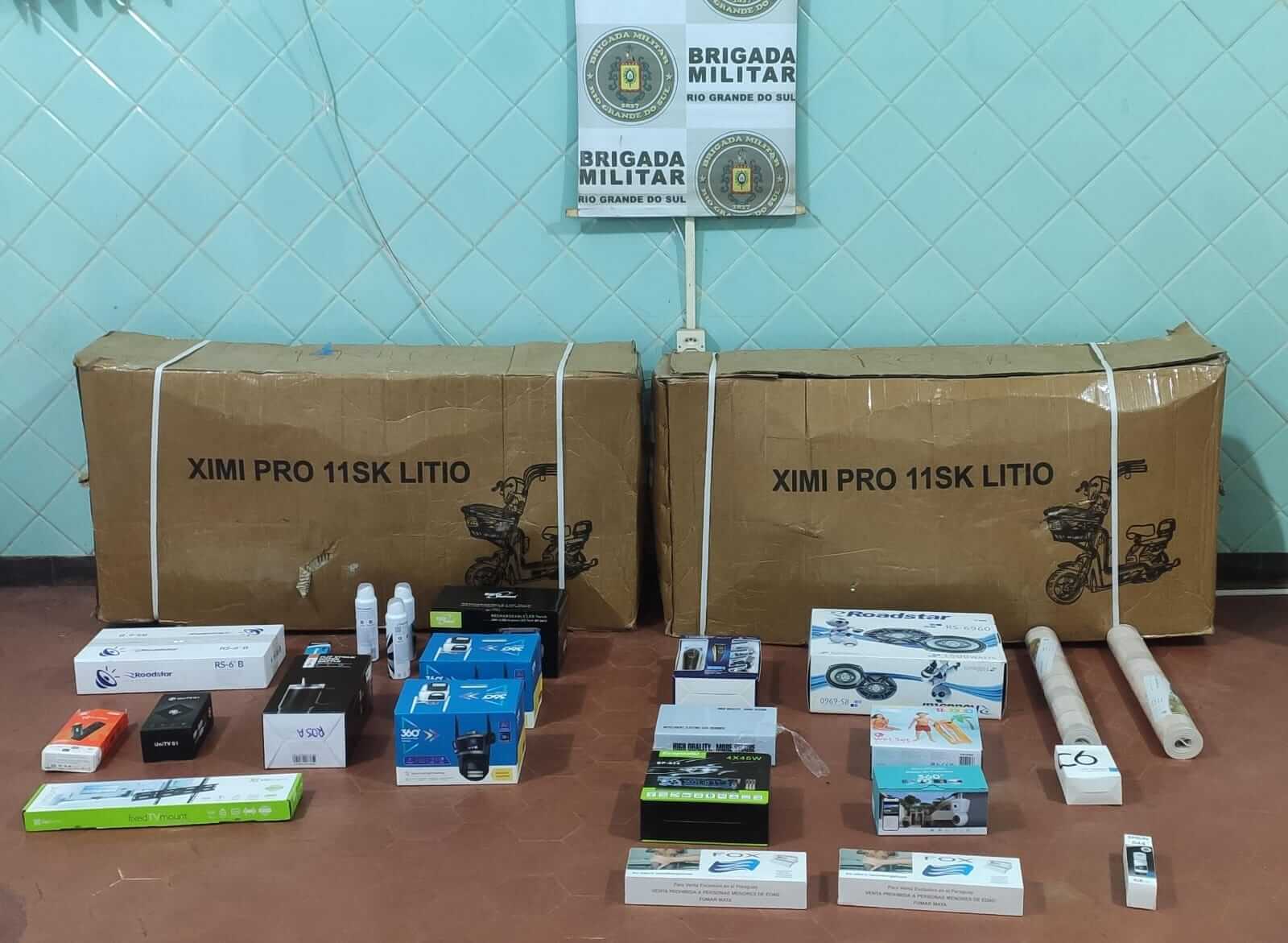 Capa Brigada Militar apreende mercadorias de descaminho em Tenente Portela