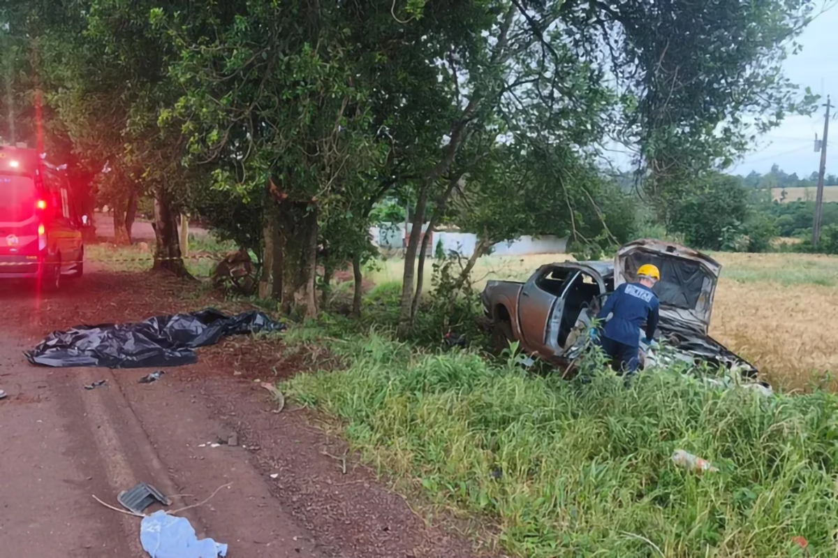 Capa Capotamento deixa motorista morto na RS-307 em Santa Rosa