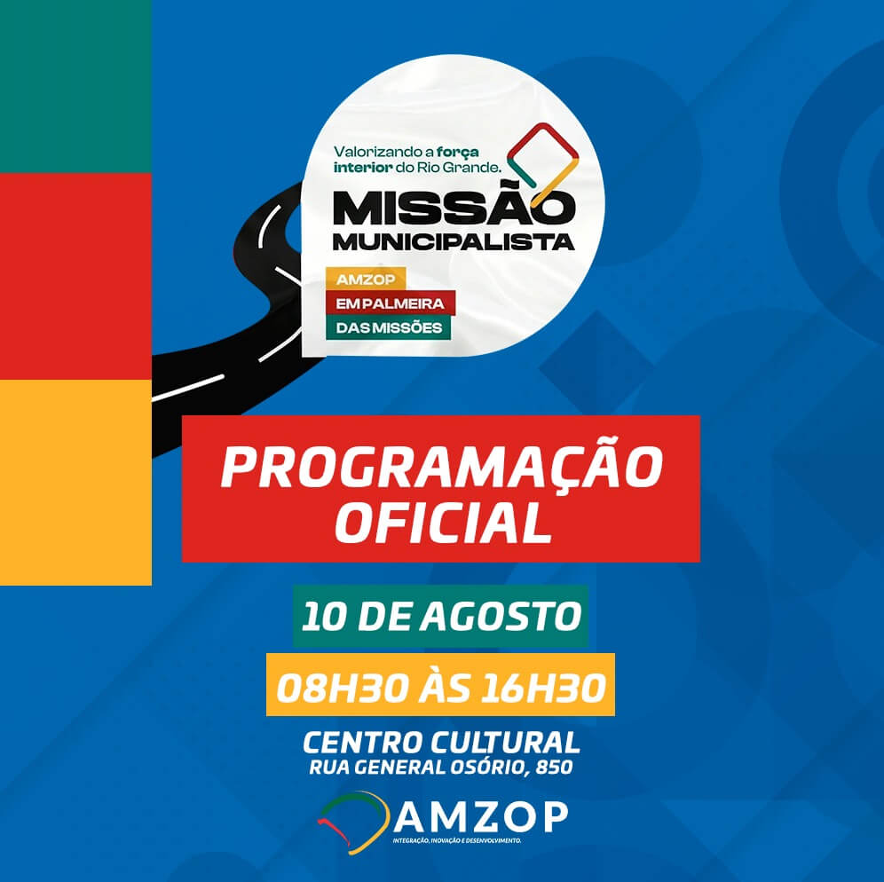 Capa  Programação oficial da Missão Municipalista é divulgada