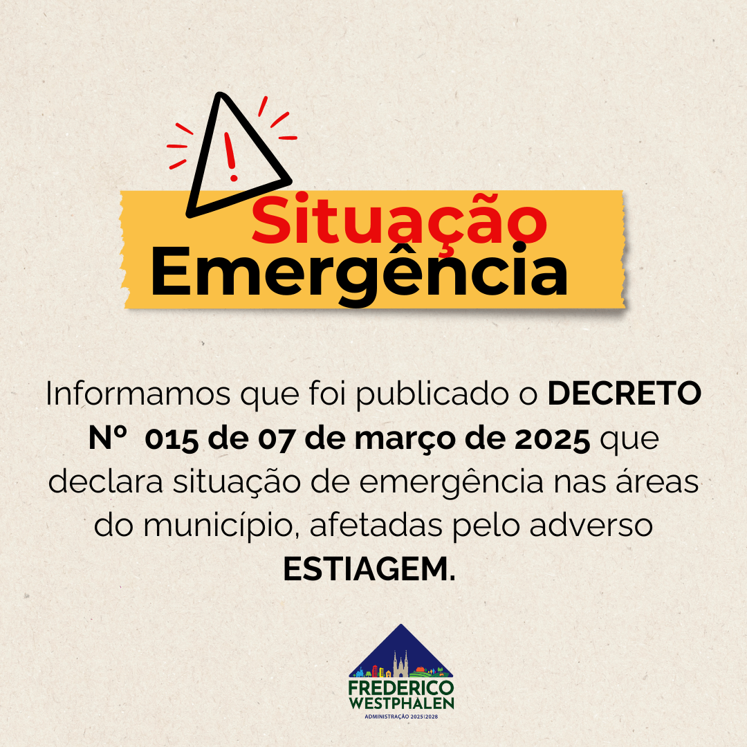 Capa Frederico Westphalen declara situação de emergência em razão da falta de chuva