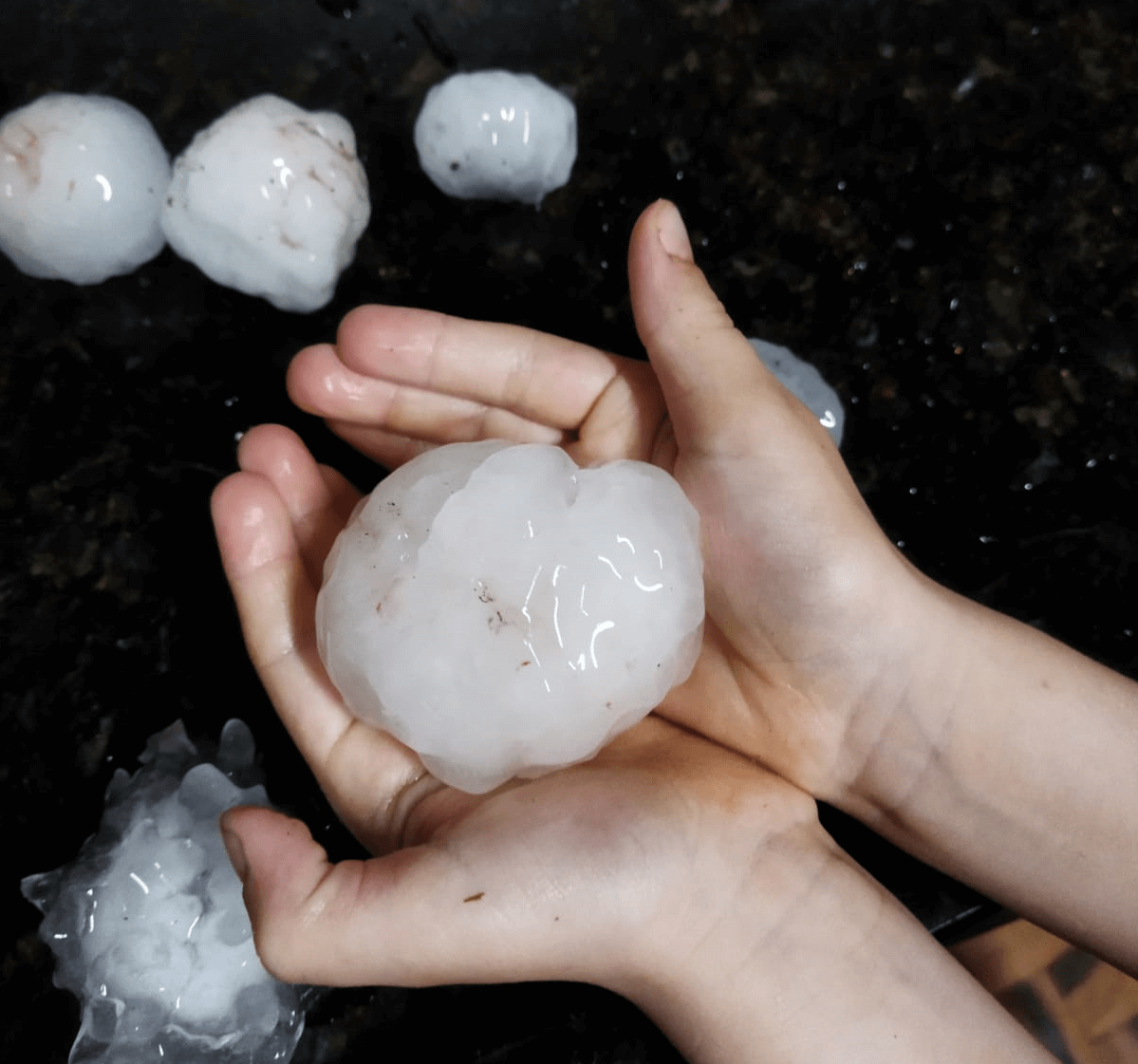 Capa Queda de granizo é verificada em localidades de Sede Nova, Humaitá e Nova Candelária
