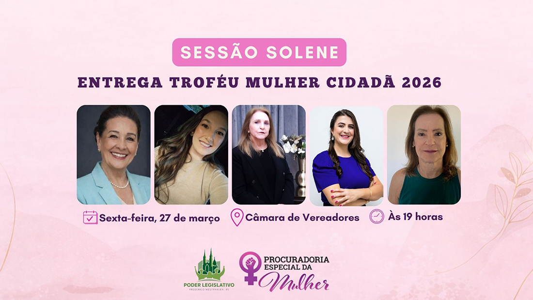 Capa Legislativo de FW e Procuradoria da Mulher promovem 4ª edição do Troféu Mulher Cidadã