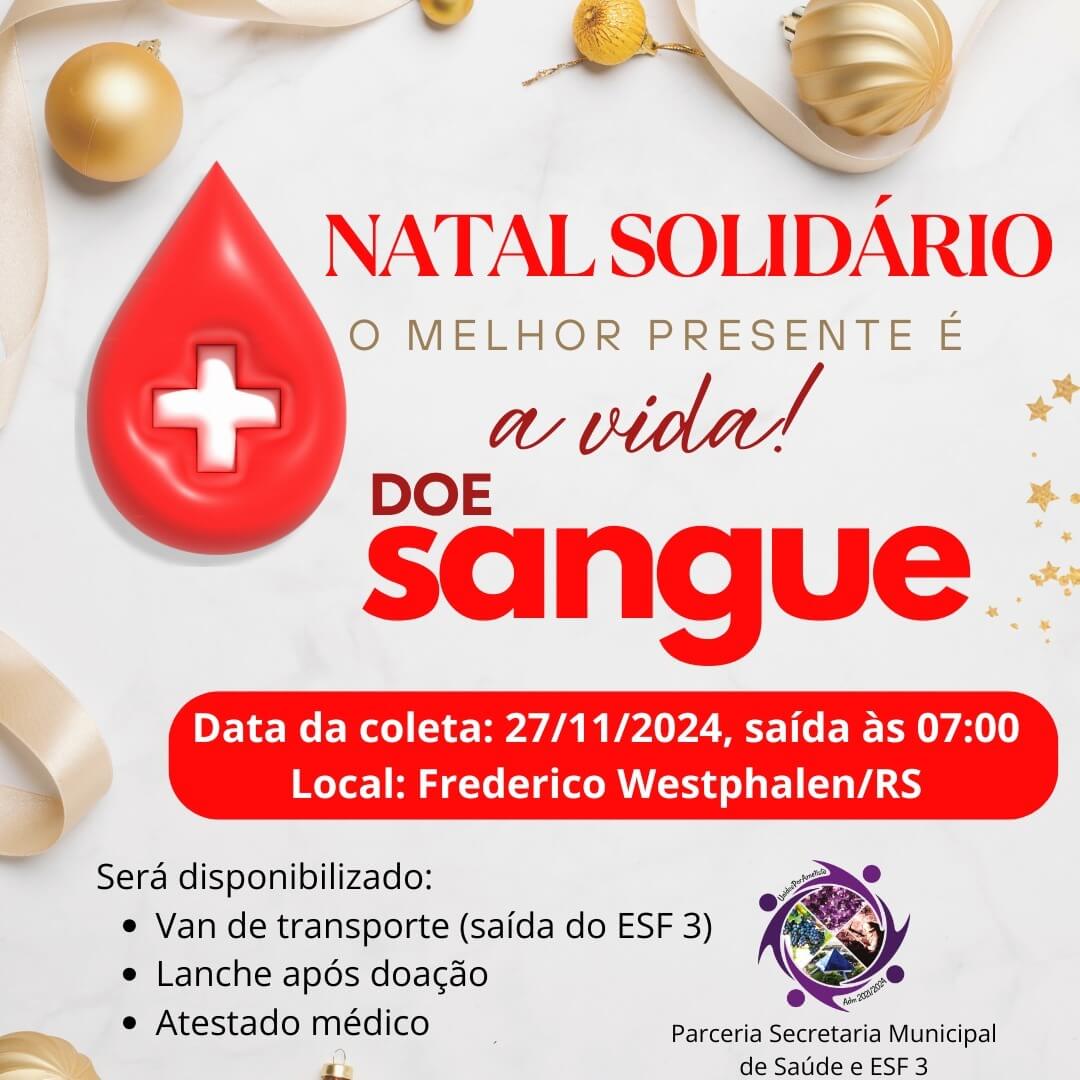 Capa Secretaria de Saúde de Ametista do Sul promove campanha de doação de sangue