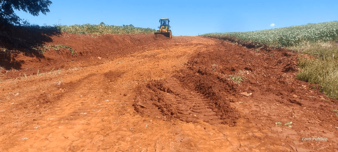 Capa Secretaria de Obras de São Pedro das Missões trabalha na via que vai receber pavimentação