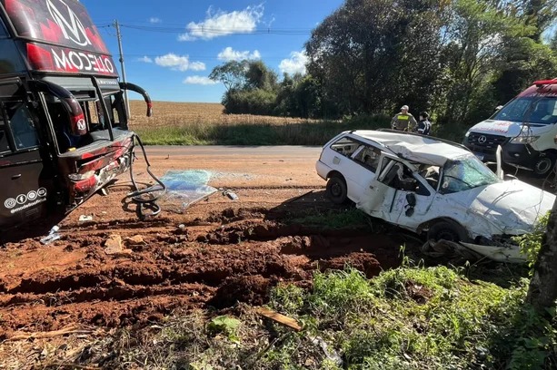 Capa Motorista de Ronda Alta morre após acidente com ônibus de banda na ERS-324
