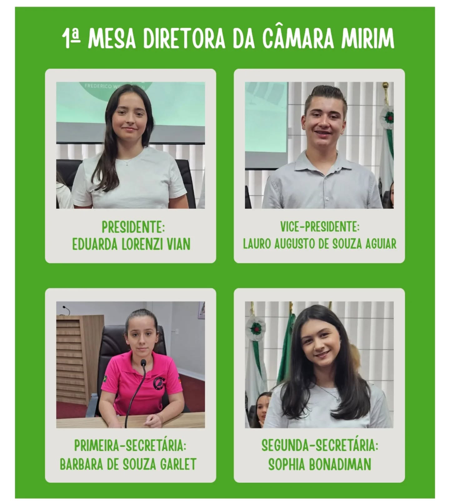 Capa Eleita a primeira Mesa Diretora da Câmara Mirim de Frederico Westphalen